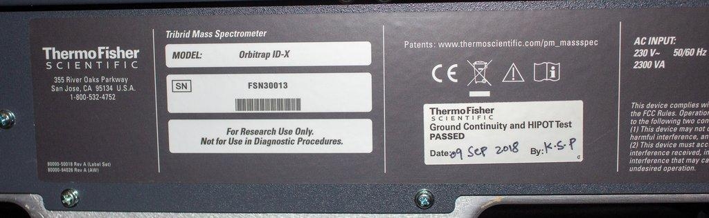 Thermo Orbitrap ID-X Mass Spec Small Molecule Analysis 220V 50/60Hz