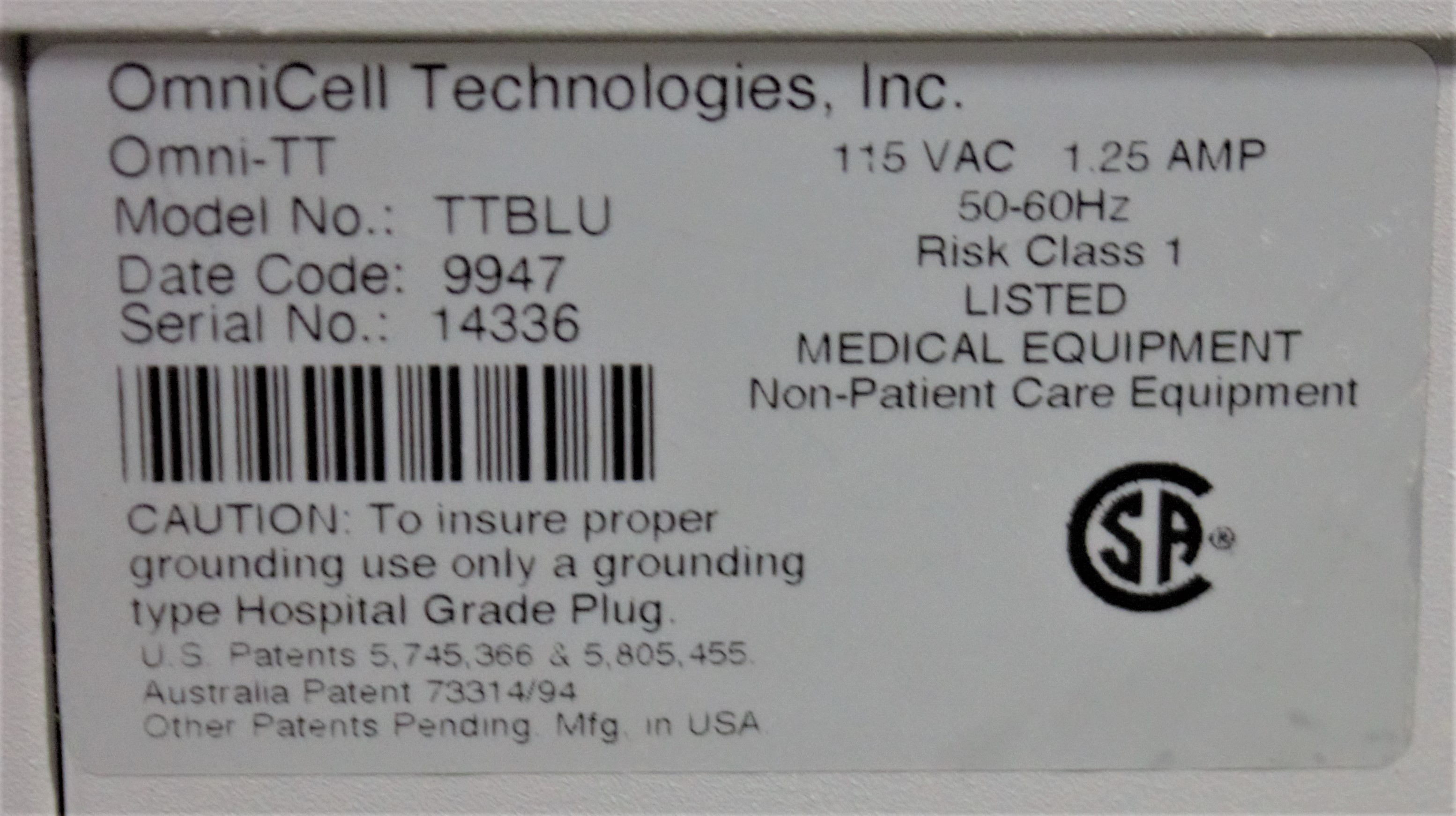 Omnicell Drug Storage Cabinet Automated Dispensing Multi-Feature 25.4H 2015