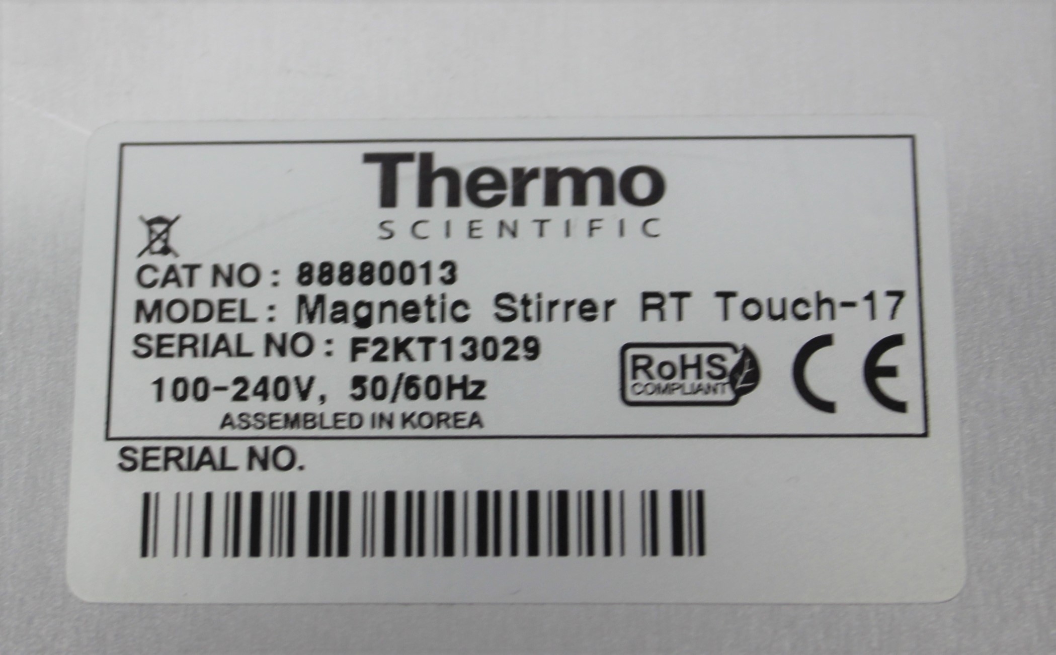 Thermo 88880013 Homogenizer Stirrer Magnetic Coupling Adjustable 30-2000 RPM