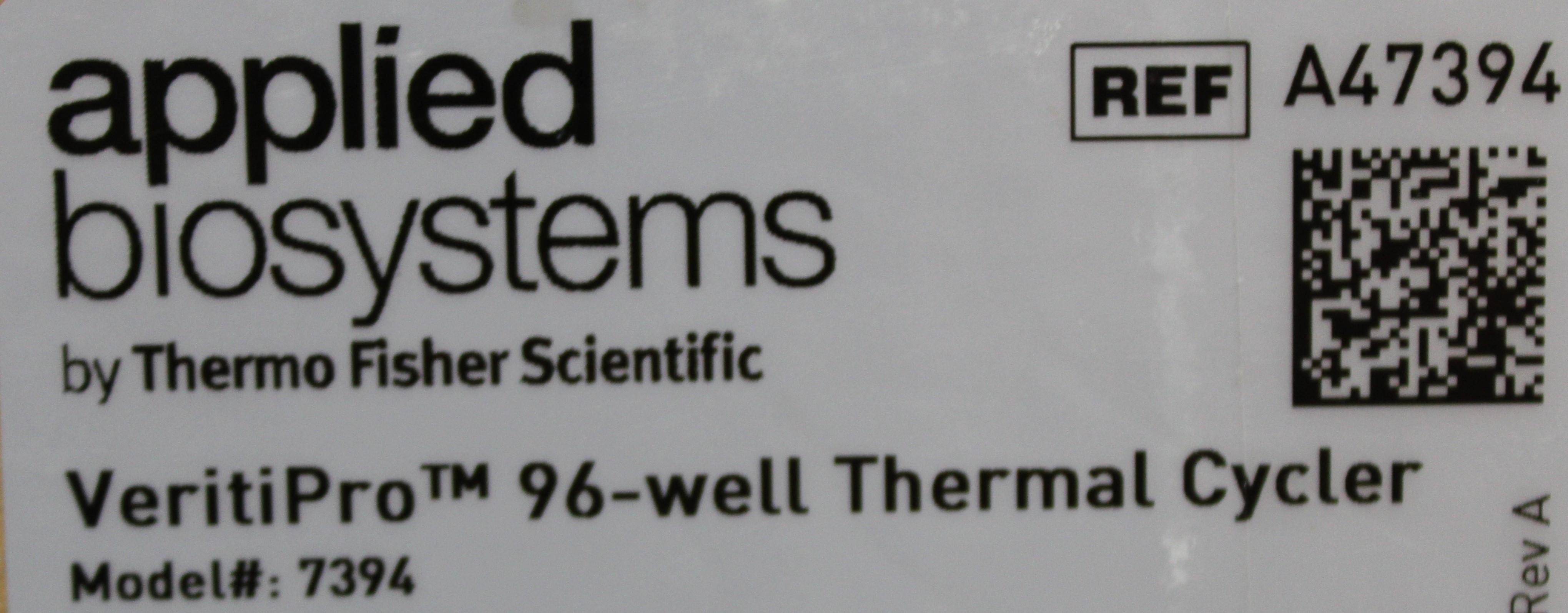 ABI VeritiPro 96-well Thermal Cycler PCR Optimization 0.0-100.0C Used