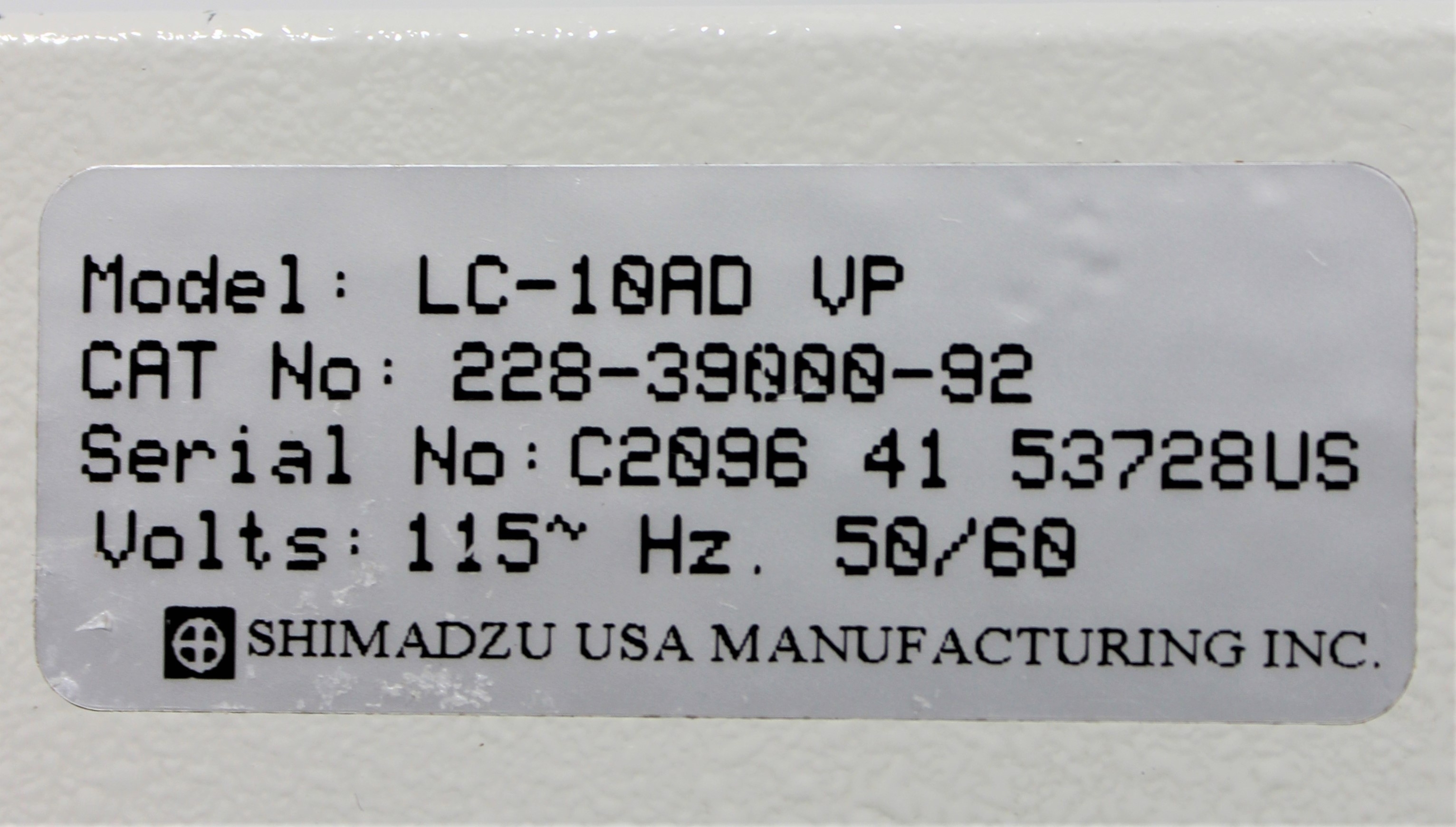 Shimadzu LC-10AD VP Pump with Stable Solvent Delivery 10L Flow