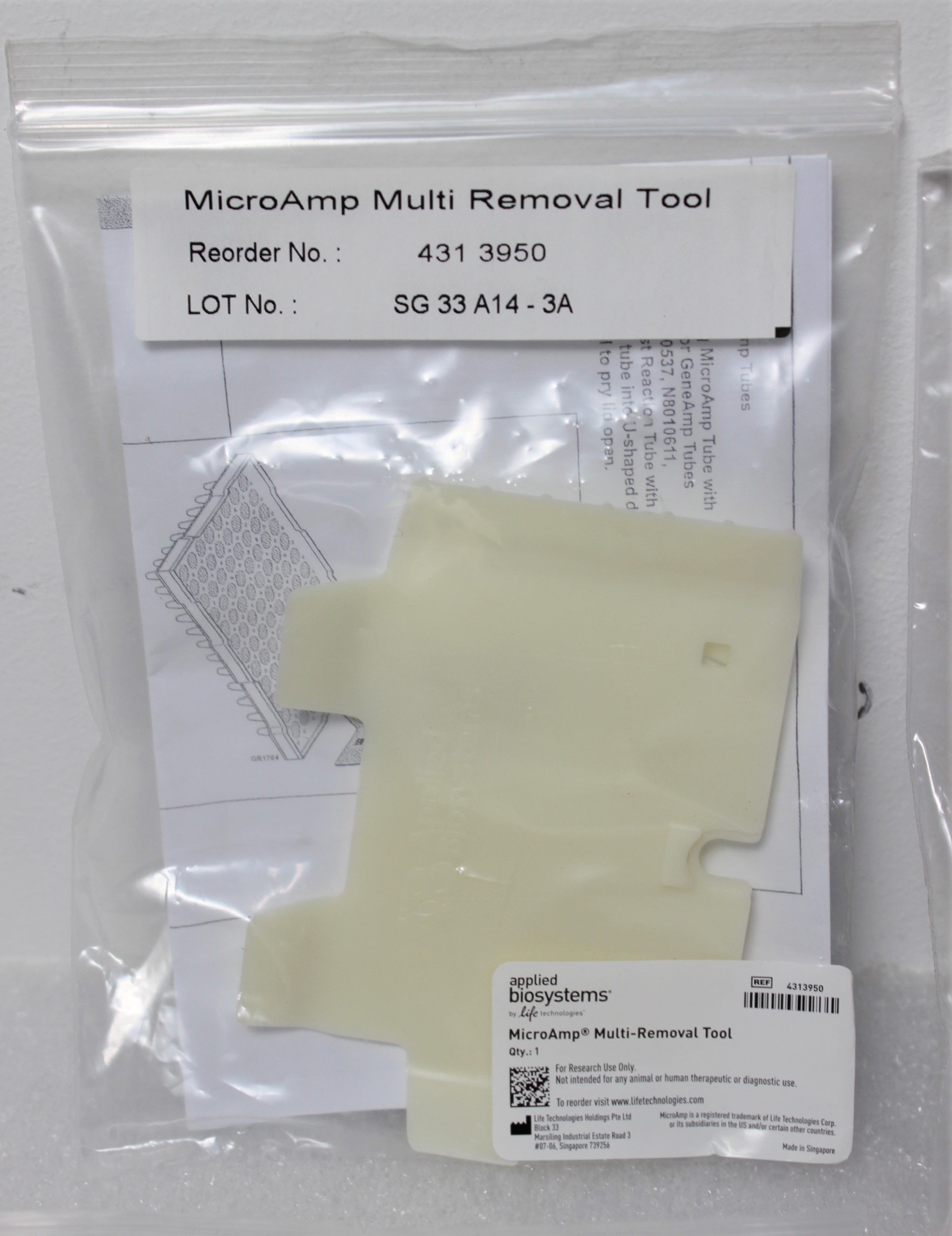 ABI Multi-Removal Tool Accessory for Thermal Cyclers 4313950 Ergonomic Design