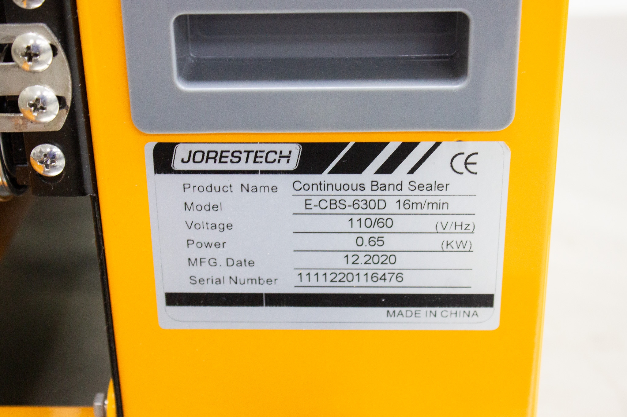 JORESTECH E-CBS-630D Sealer Packager High-Speed Temp Control 54ft/min