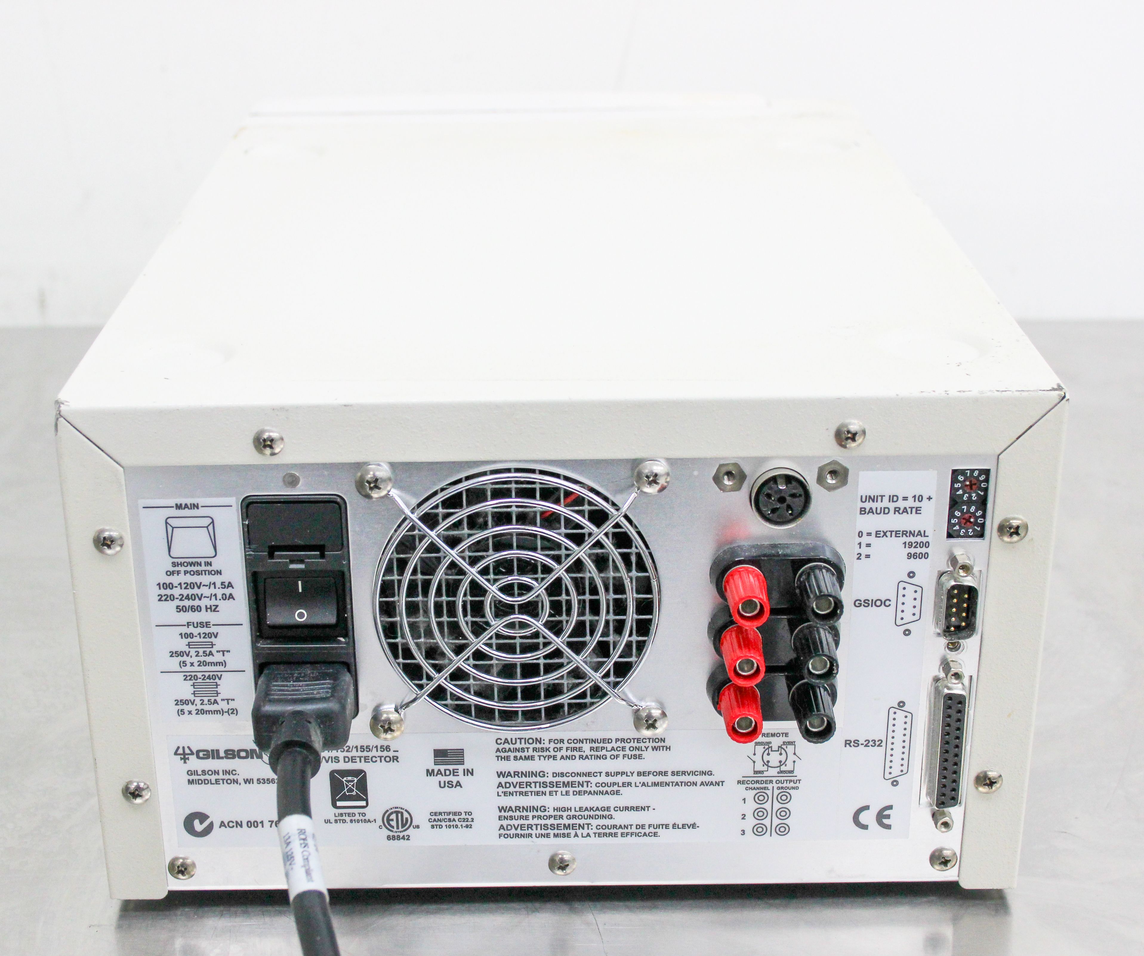 Gilson UV/VIS 156 Detector Analytical Double Wavelength 190-700nm Used