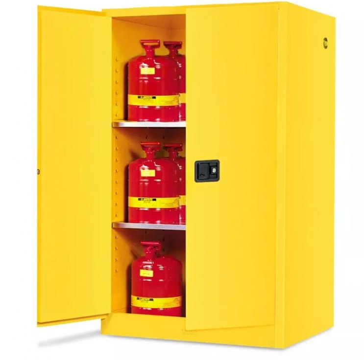 Uline H-1565M-Y Flammable Storage Cabinet Manual Doors 60 Gallon, Yellow