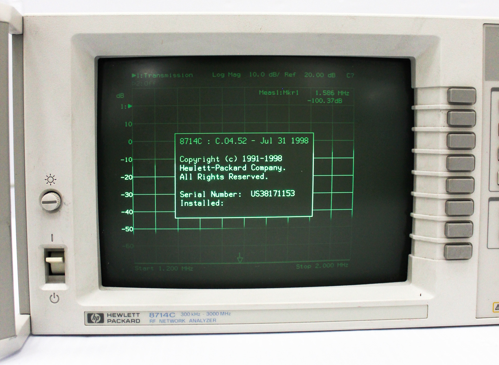 HP 8714C RF Network Analyzer Transmission Reflection Test 300kHz-3GHz