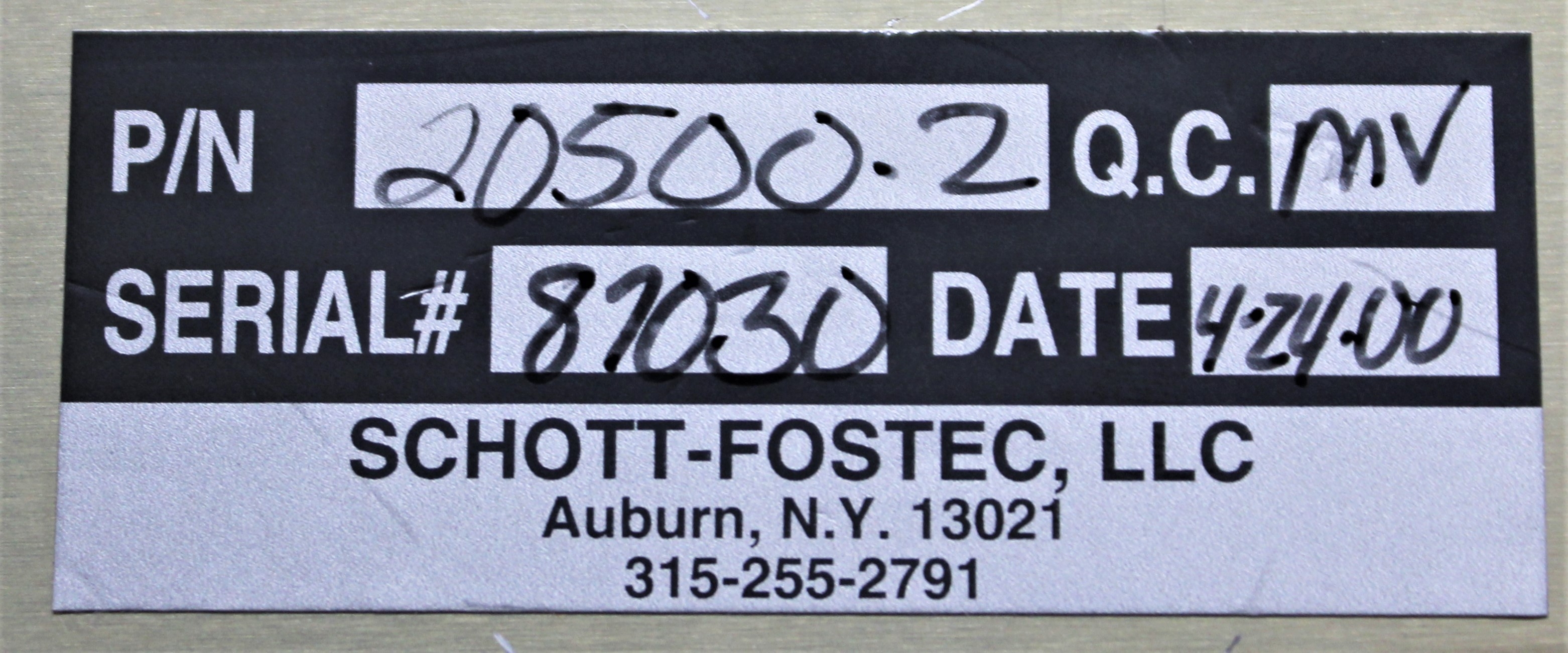 Fostec 20500.2 Illuminator Bench Light Source Variable Intensity Used