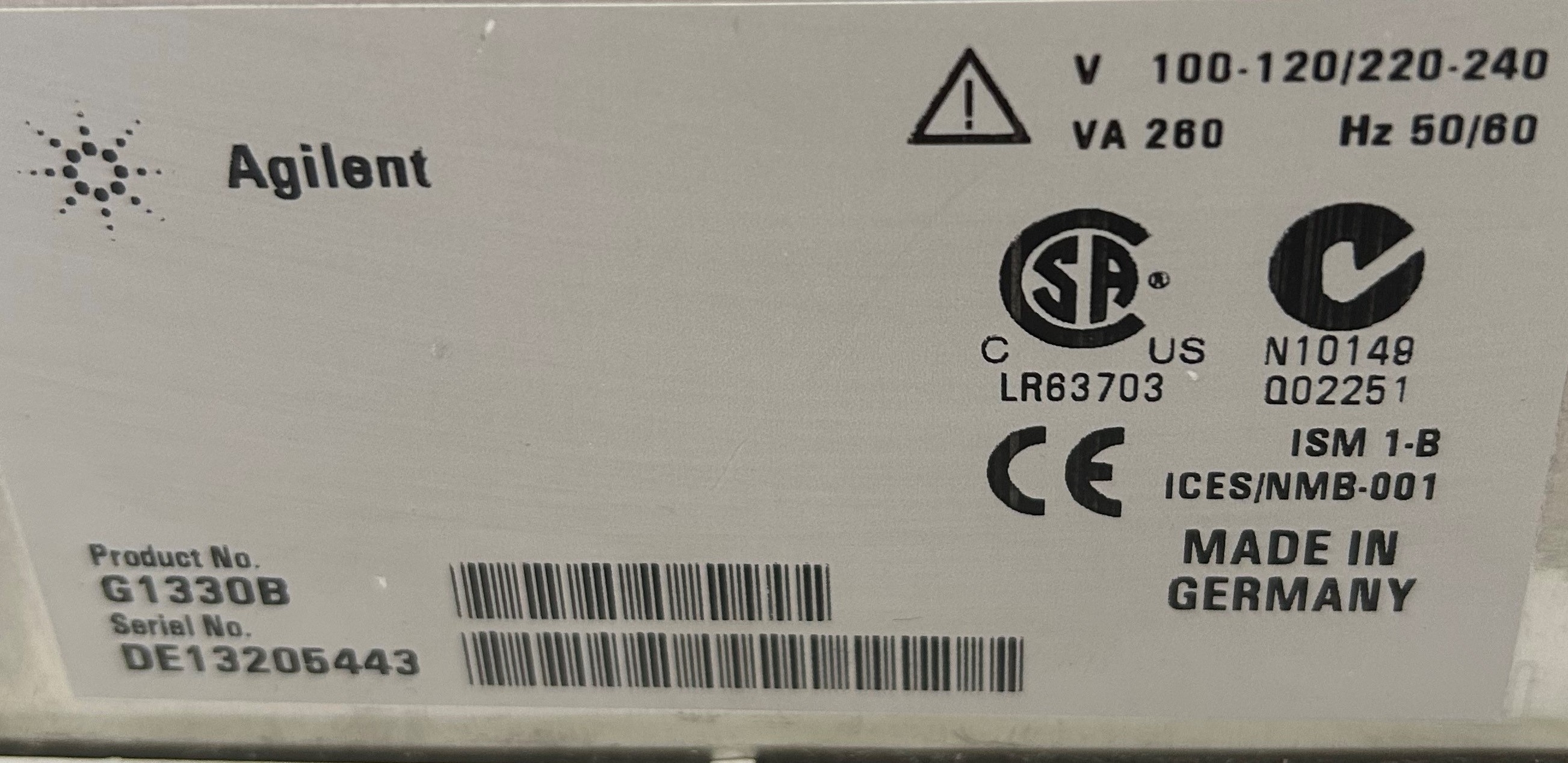 Agilent G1330B HPLC/FPLC ALS Thermostat Peltier-Cooled Heat Control