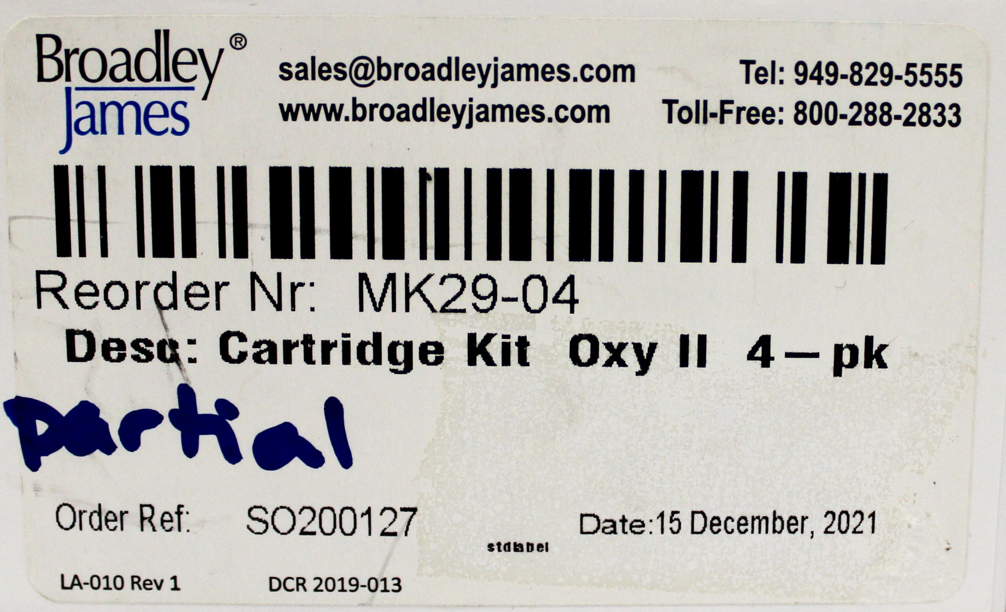 Broadley-James D540-B120 Dissolved O2 Sensor Membrane Kit Range Up to 80C Turnkey