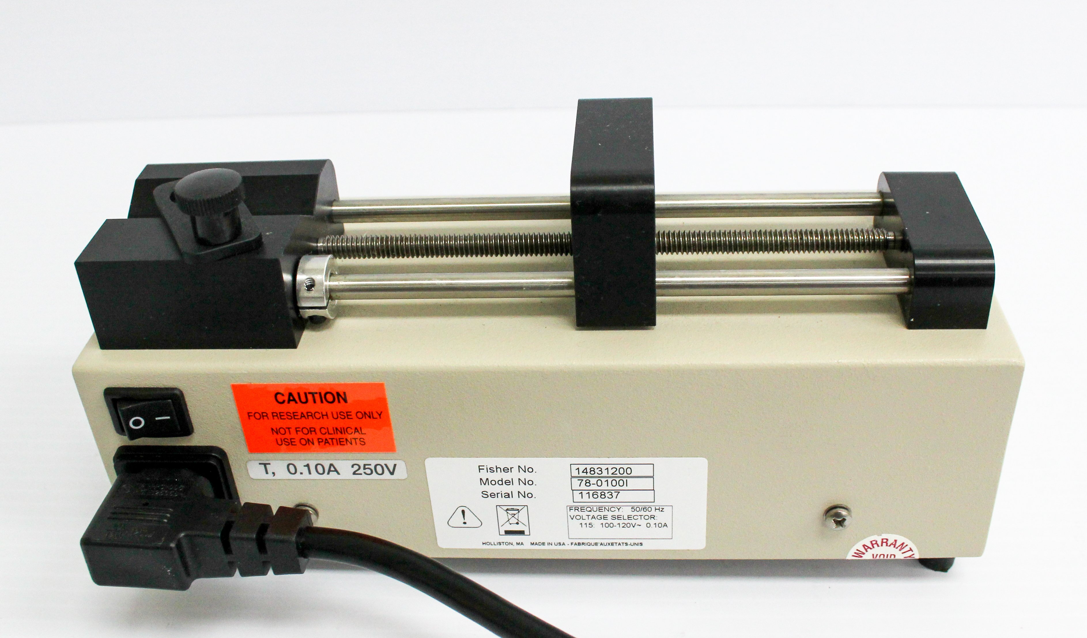 Fisher Scientific 78-0100I Syringe Pump Precise Infusions 519mL/hr 10L-60mL