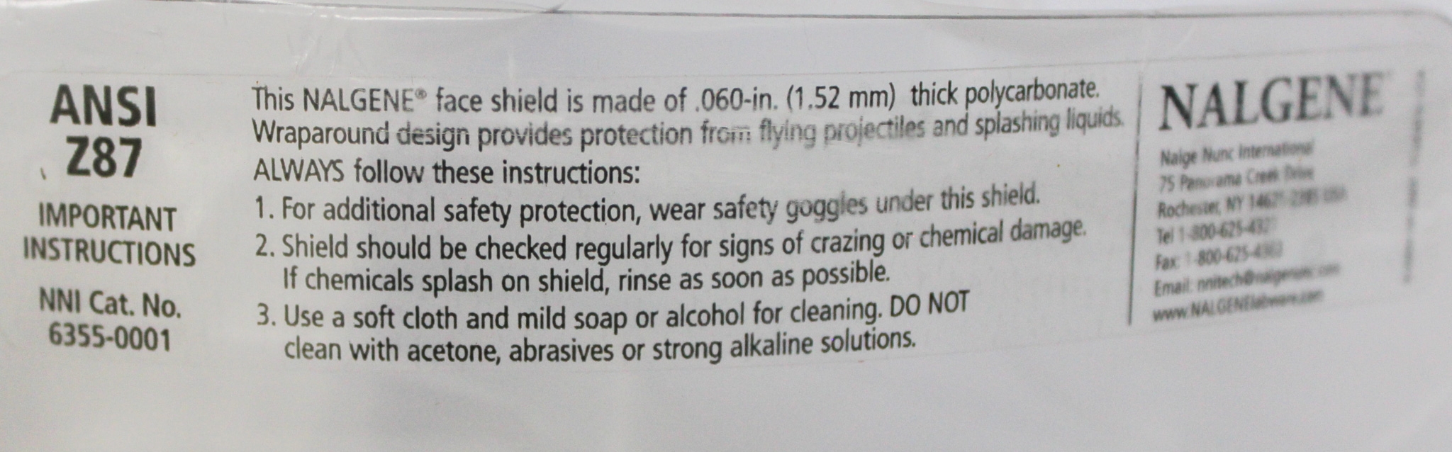 Thermo 6355-0001 Face Shield Biohazard Protection, Adjustable, UV Safety