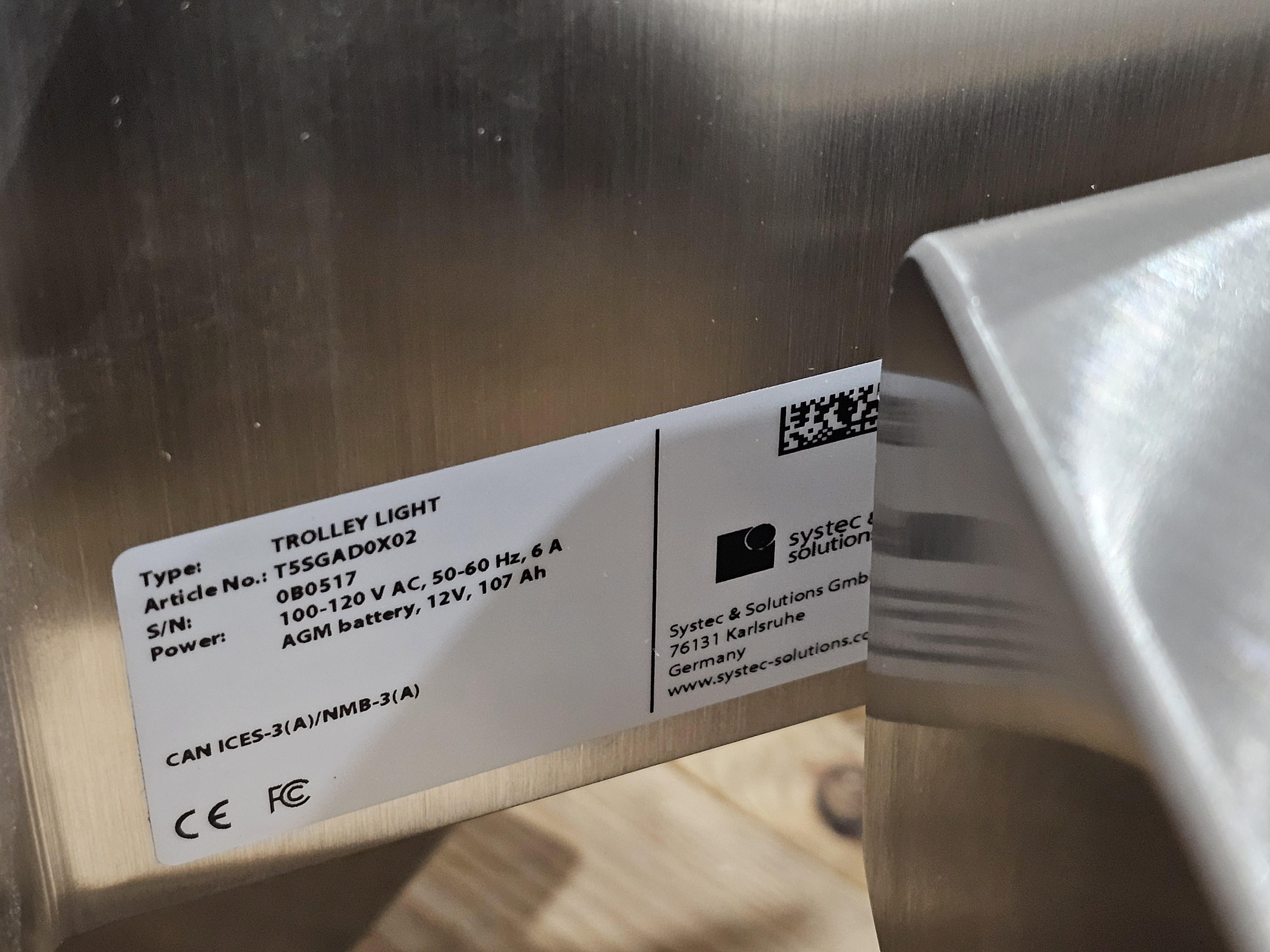 Systec TSSGAD0X02 Hygienic Stainless Steel Trolley for Dusty Environments