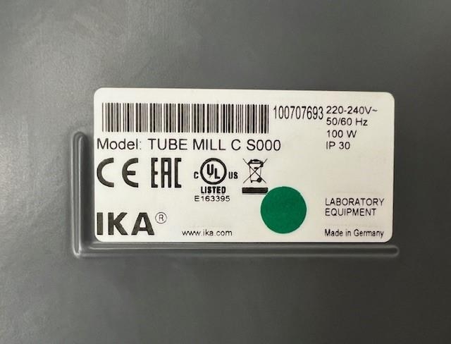 IKA Tube mill C S000 Laboratory Mill, Multilingual OLED Display, Variable Speed