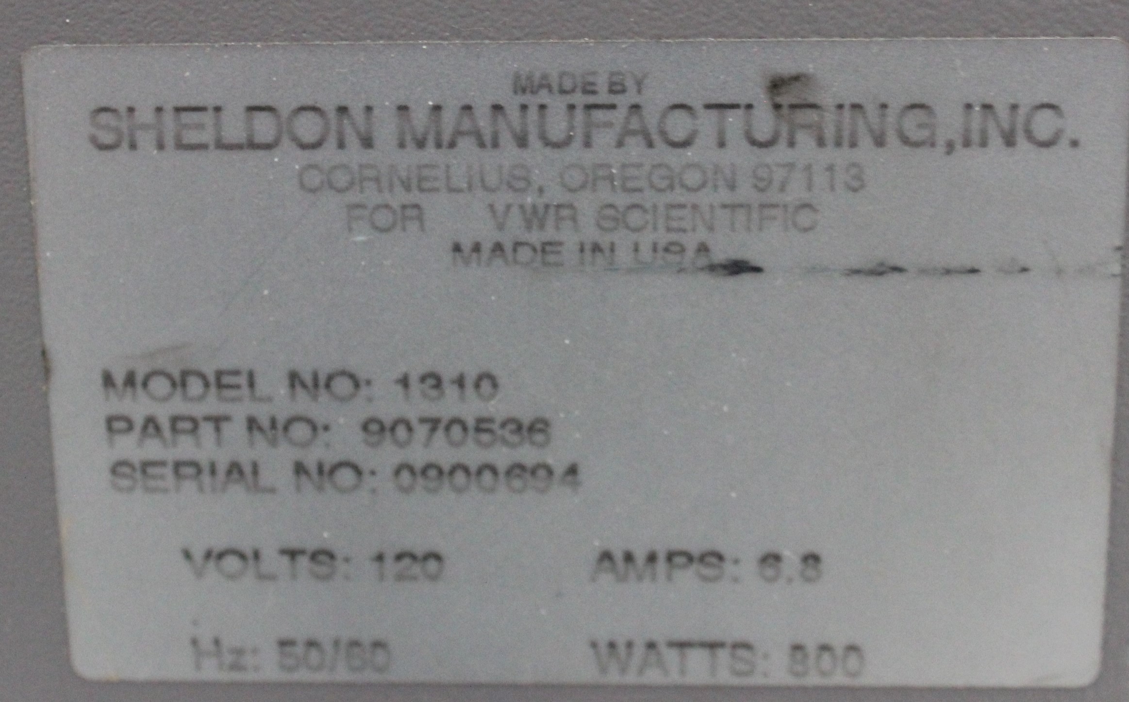 VWR 1310 Gravity Convection Oven 1 cu ft Capacity 40-200C Temperature Range