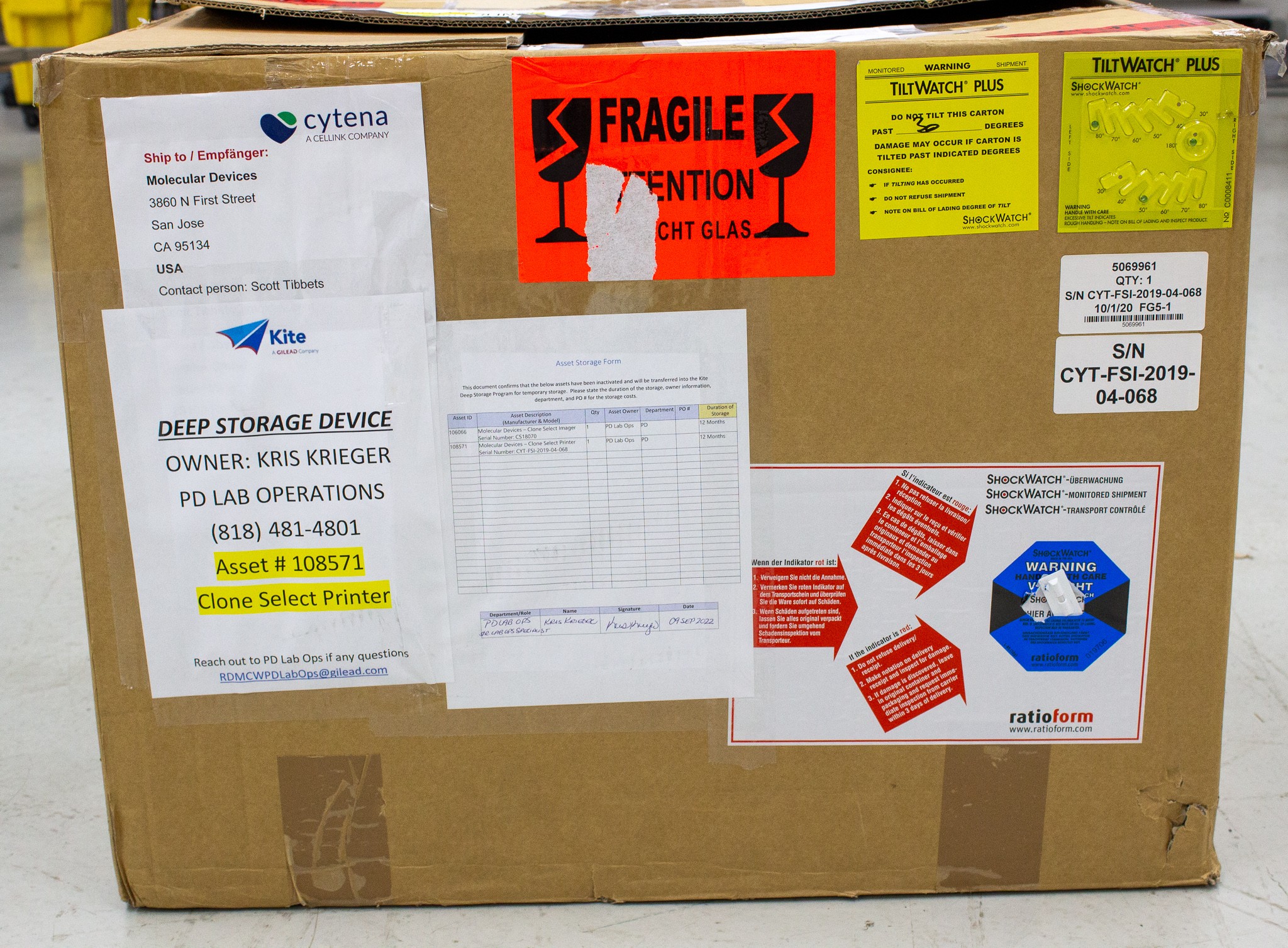 Cytena F Sight Cell Dispenser Cell Counting Sorting Dual-Camera 120V/220V Turn-Key