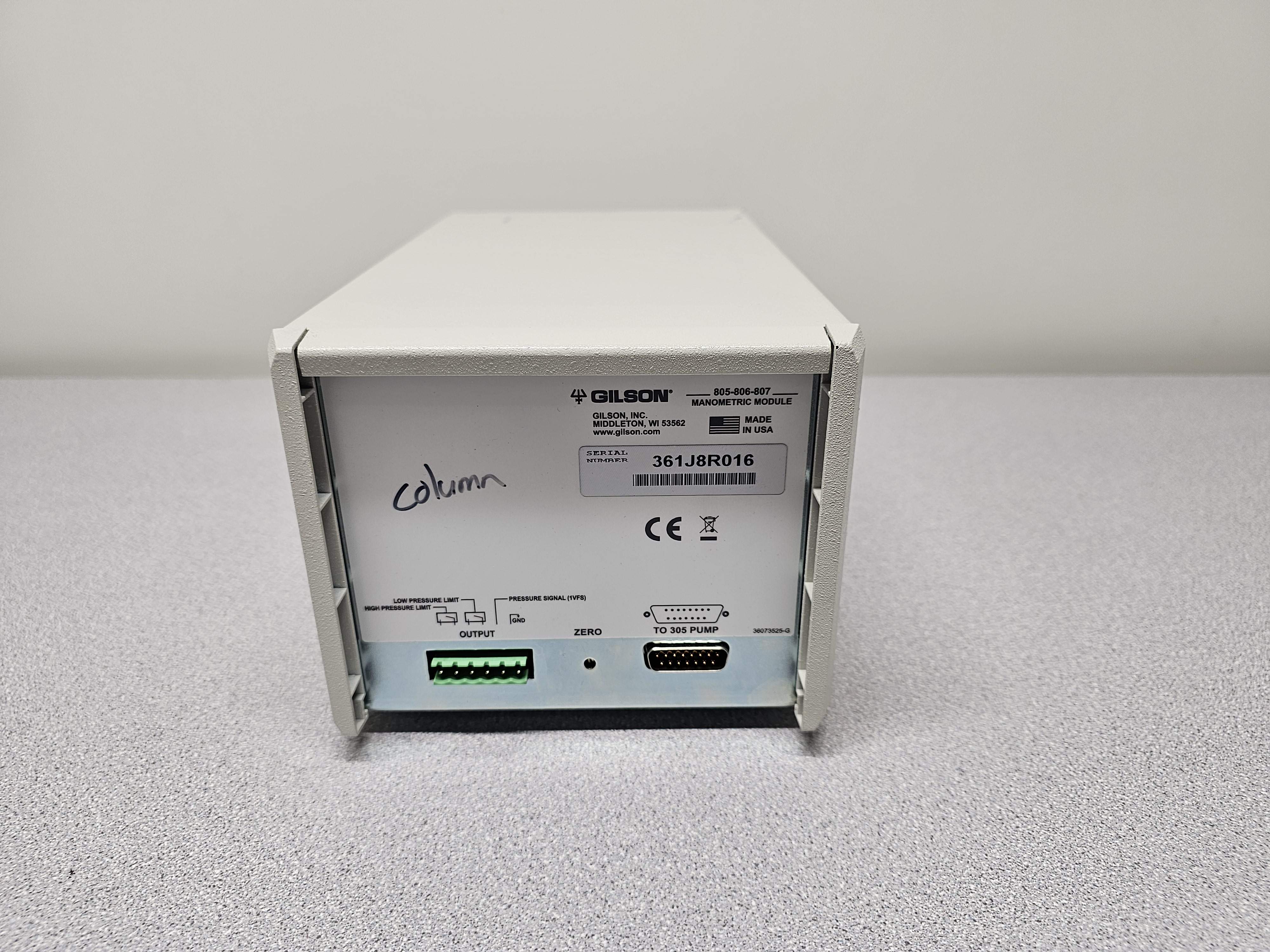 Gilson 806 Manometric Module Analytical Liquids HPLC 0-50ml/min 4600 PSI