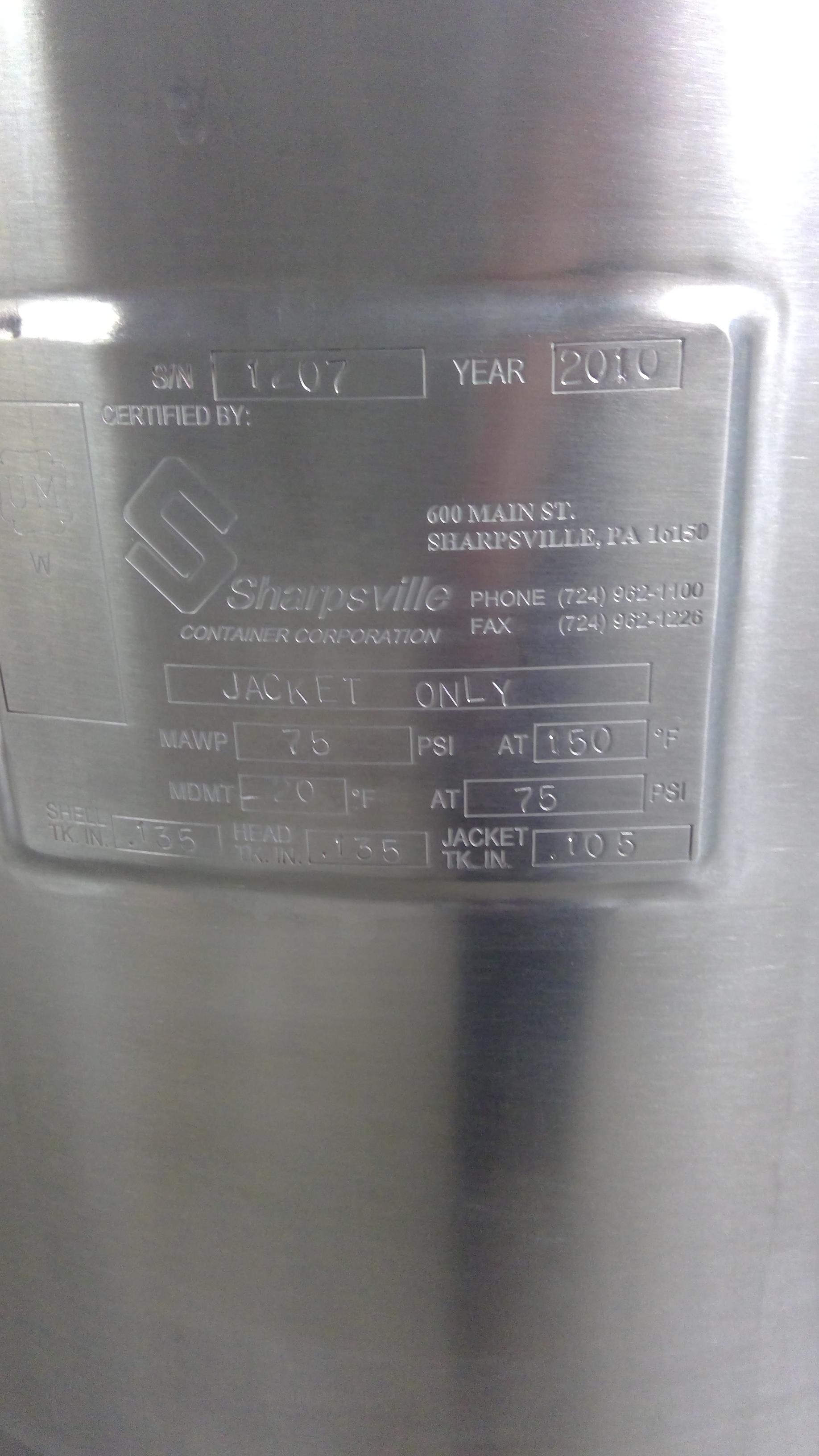 Sharpsville 25L Mix Tank Chemistry VG Used Stainless Steel IB 2010 120V
