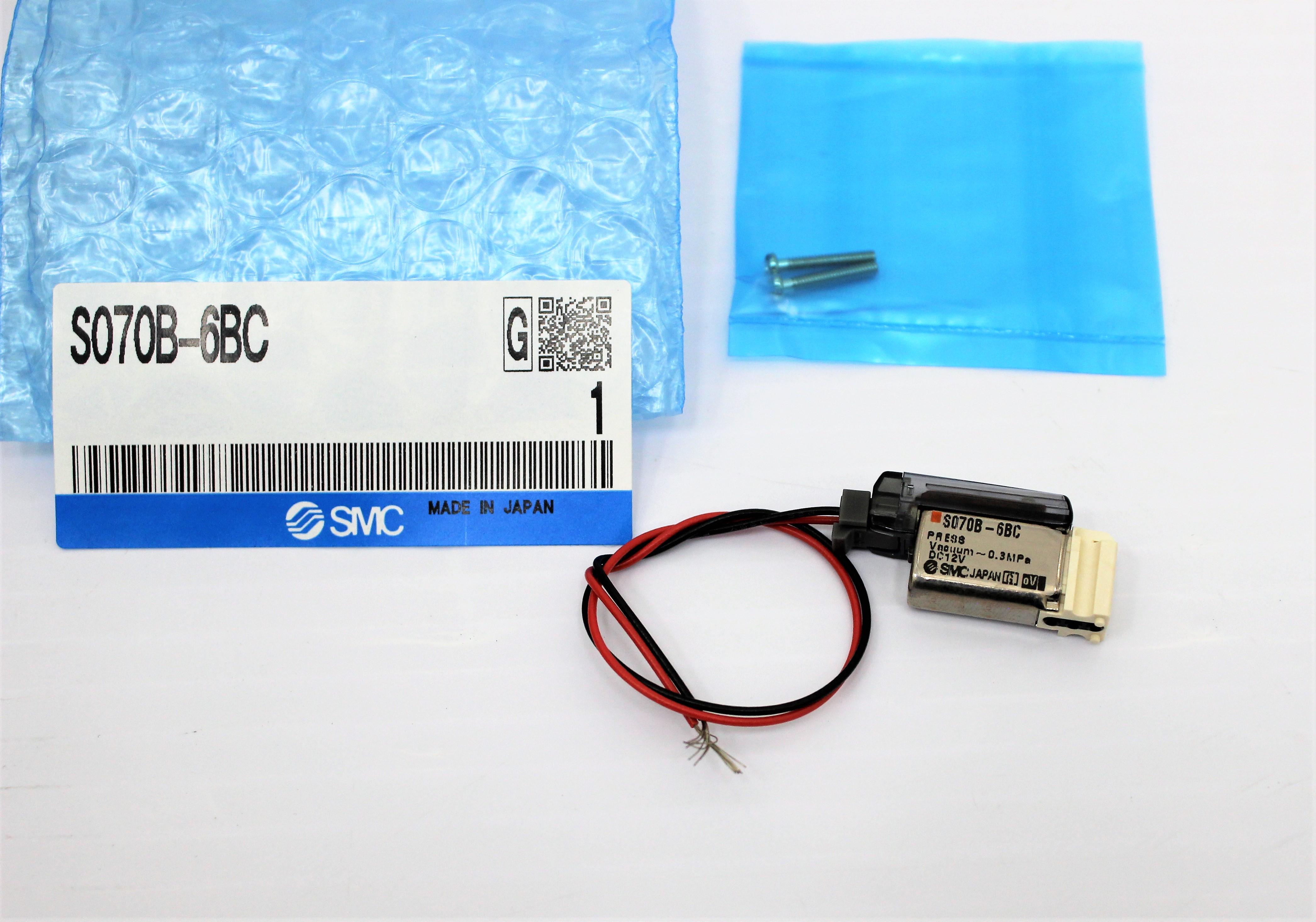 SMC S070B-6BC Solenoid Valve, Compact and Lightweight 3-Port, 12VDC