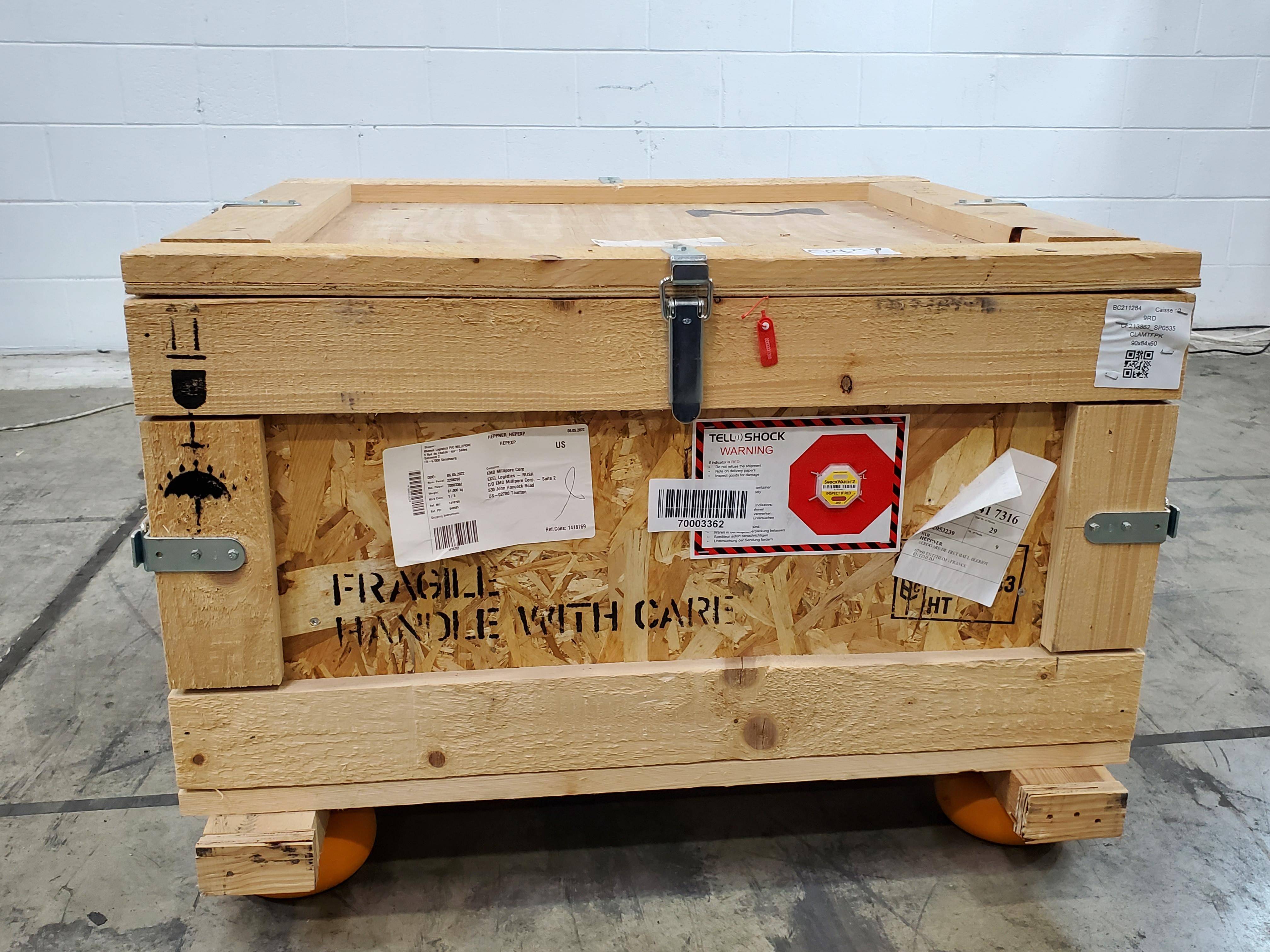 Custom-built Crate with Buckles for Secure Transport - 36x33x25 Inch