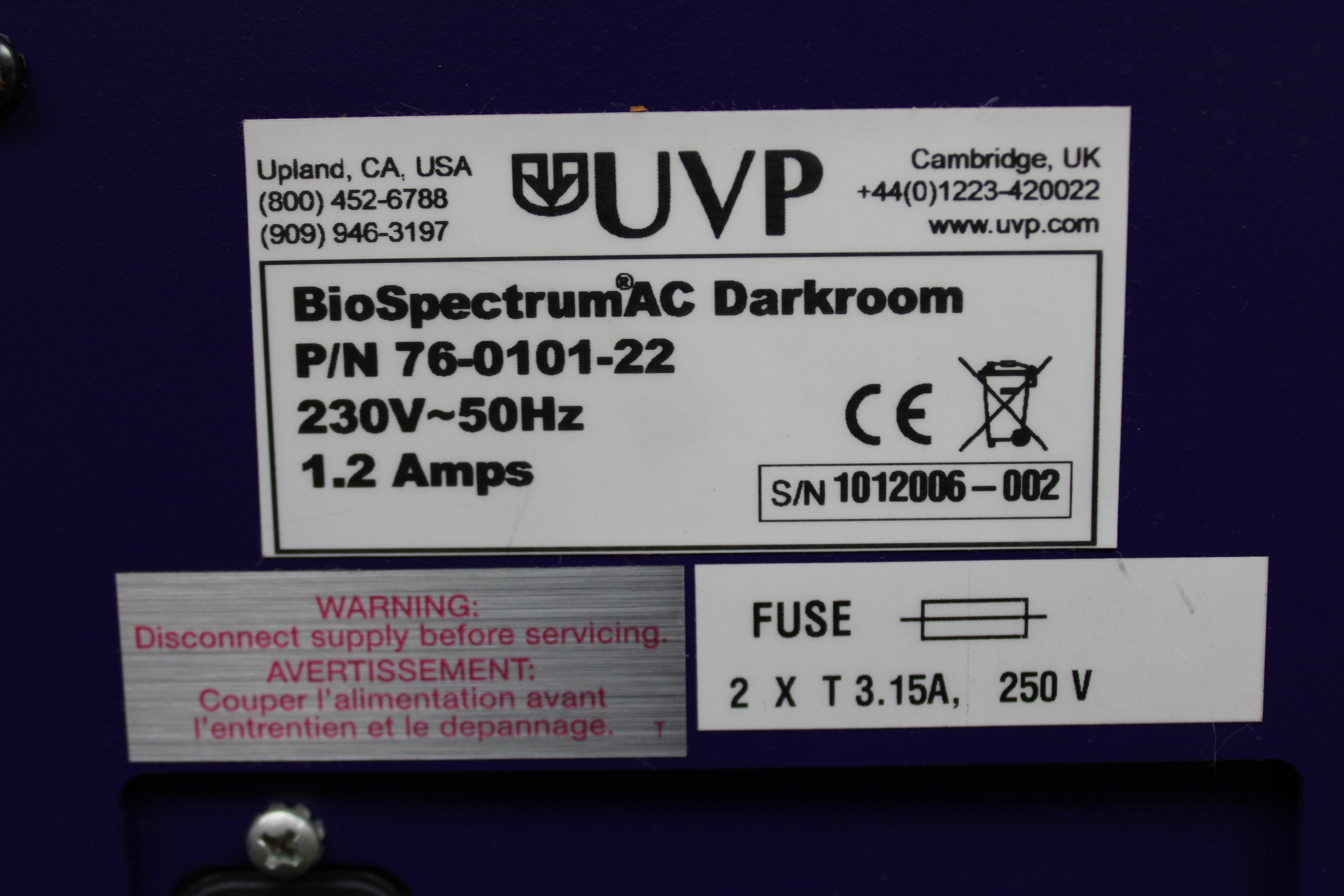 UVP BioSpectrumAC Imaging System Fluorescence Low Light Applications