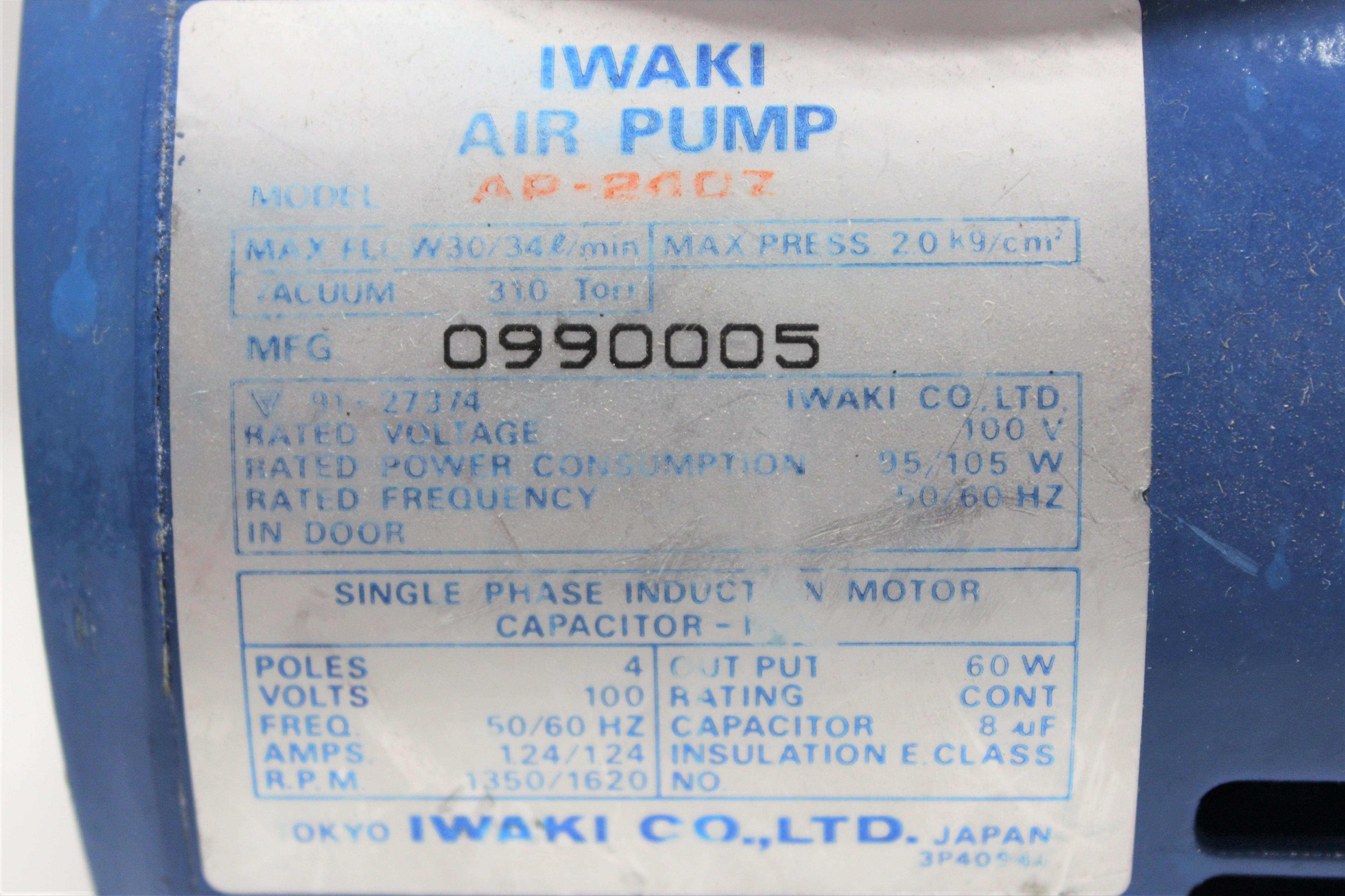 Iwaki AP-24OZ Air Pump Diaphragm Type 310 Torr VG Used No Computer