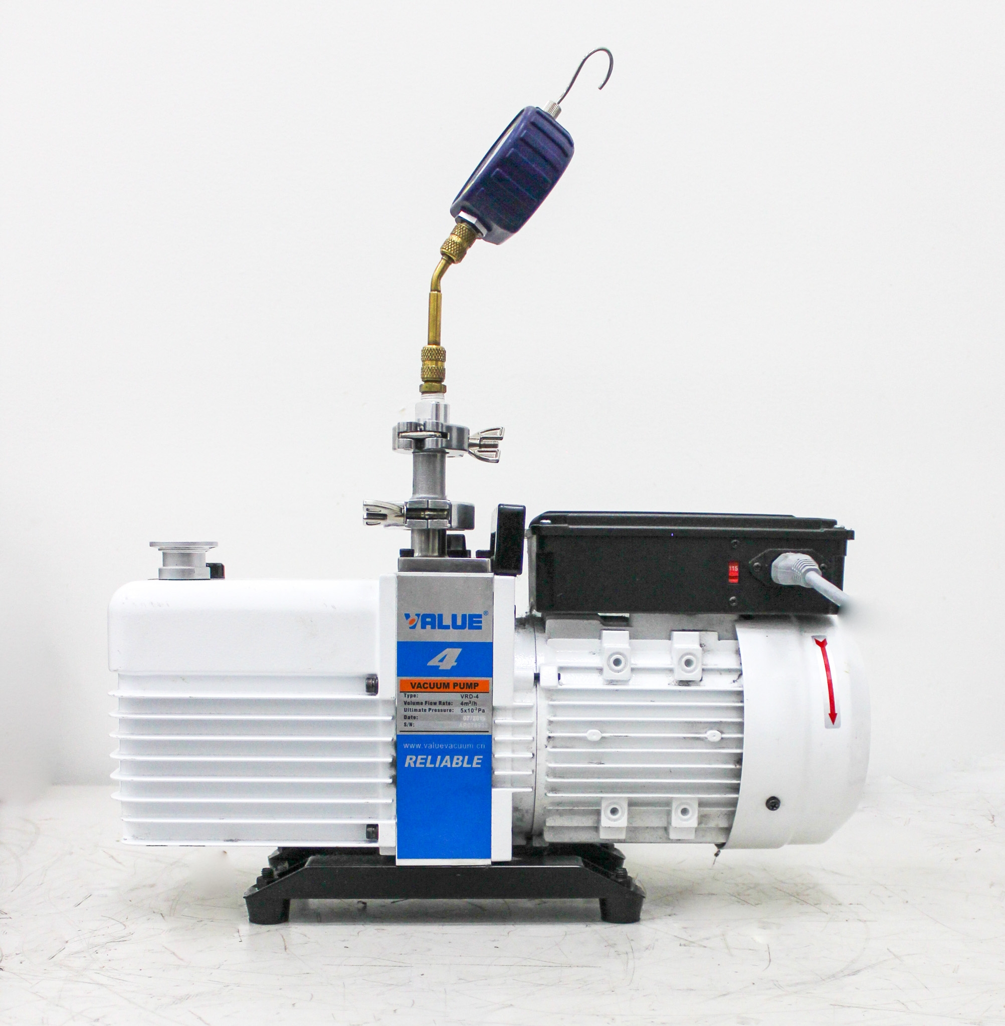 Value VRD-4 Dual Stage Vacuum Pump 4m3/h with Adjustable Gas Ballast, Used