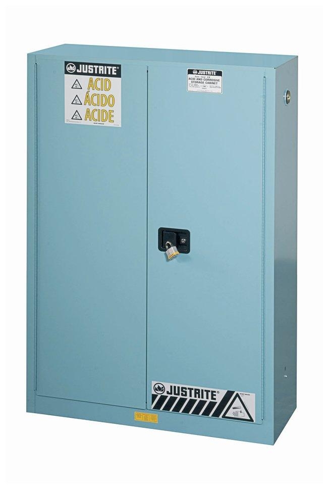 Justrite Sure-Grip EX Blue Steel Safety Cabinets for Corrosives