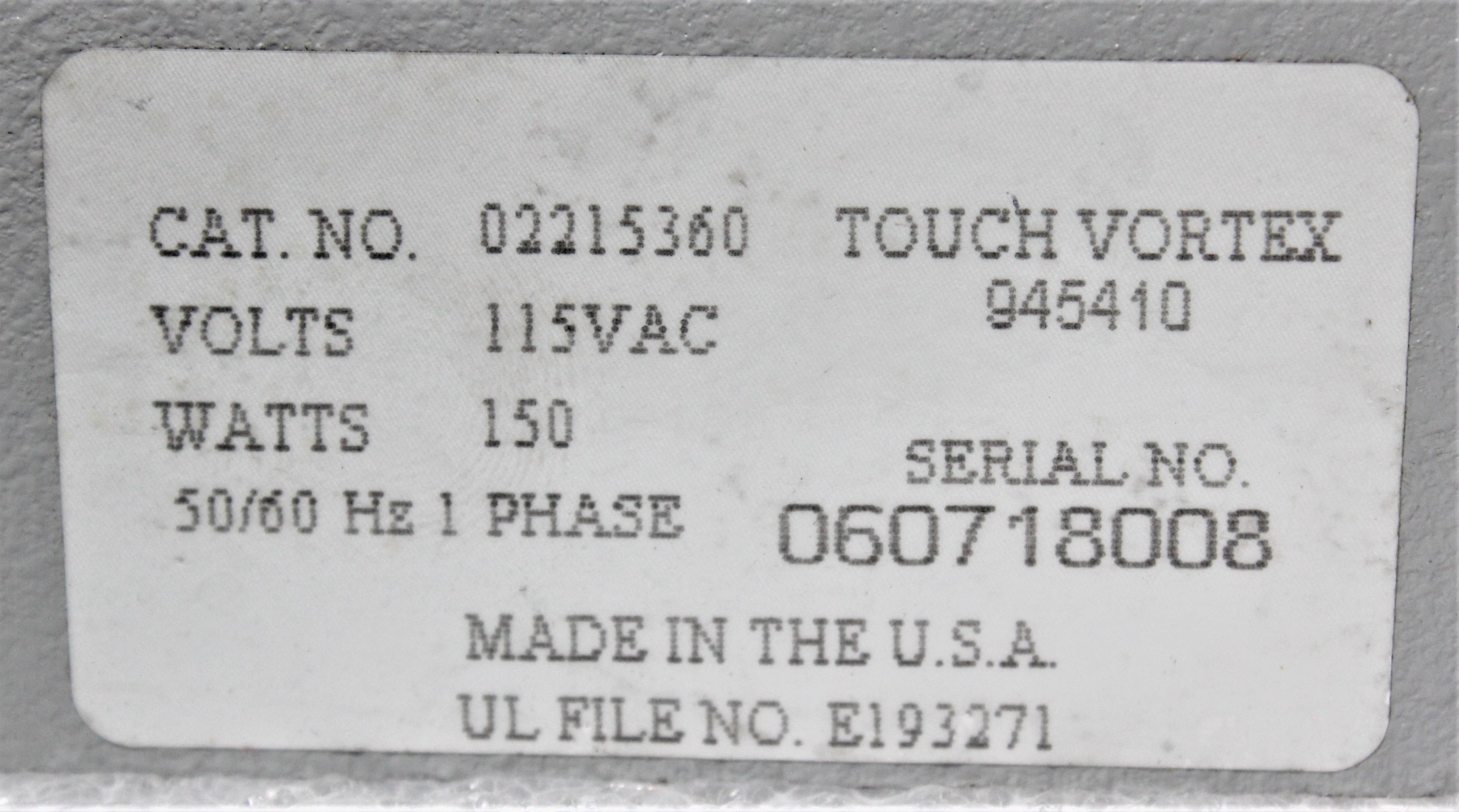 Fisher Fixed Speed Vortexer 02215360 Small Benchtop Equipment Touch Mix 3200RPM