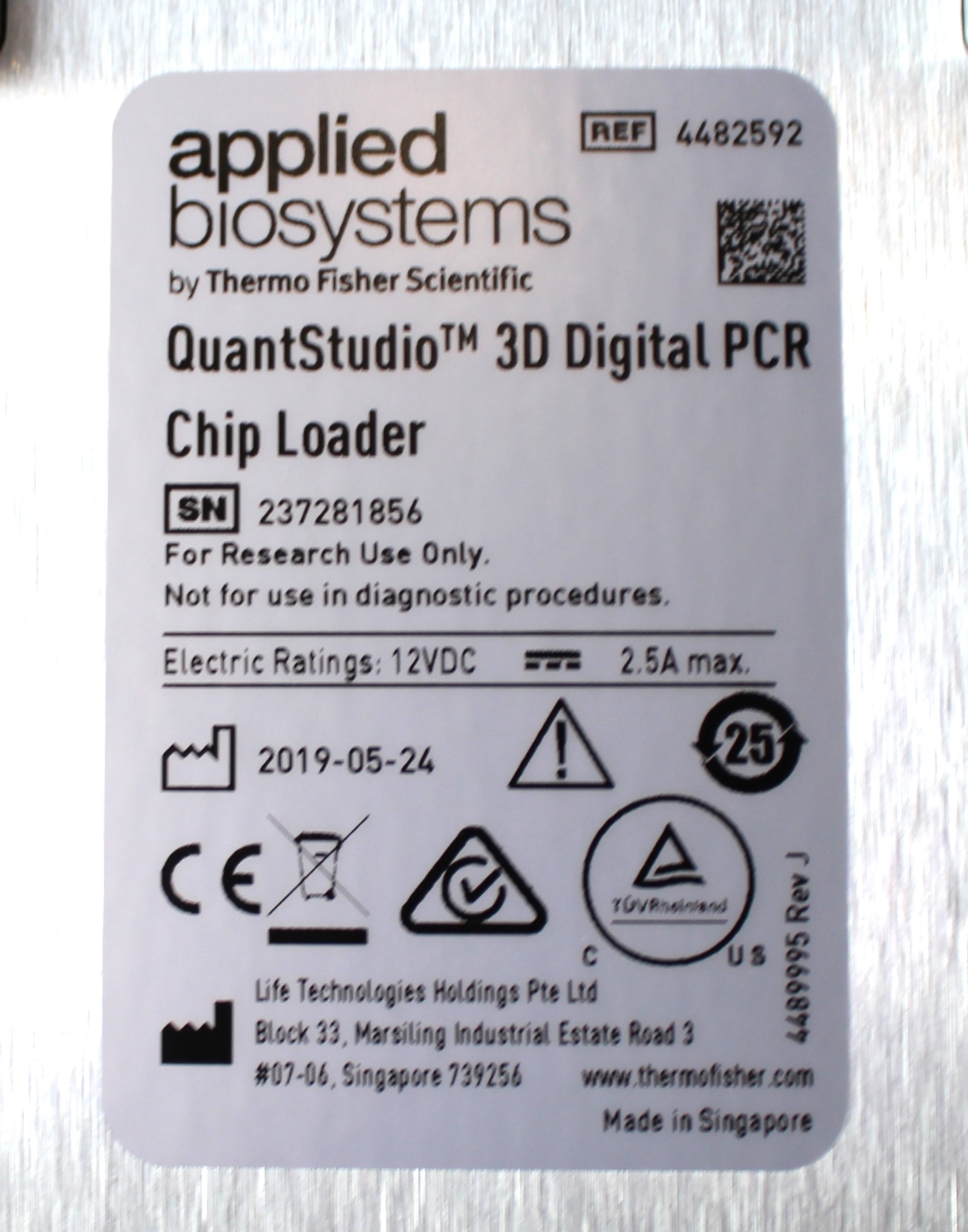 Thermo QuantStudio 3D Digital PCR Chip Loader Model 4482592 New 2019