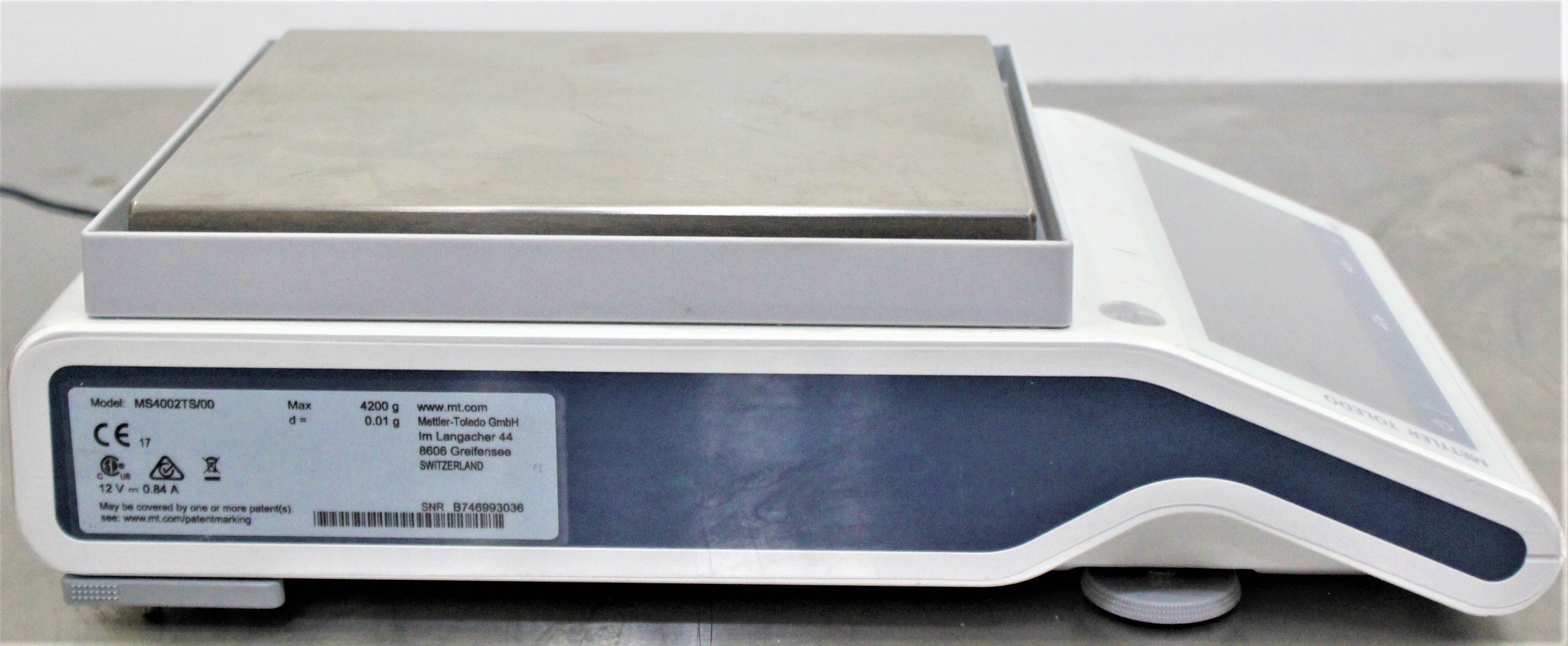 Mettler-Toledo MS4002TS Precision Balance Scale Touchscreen 4200g Capacity