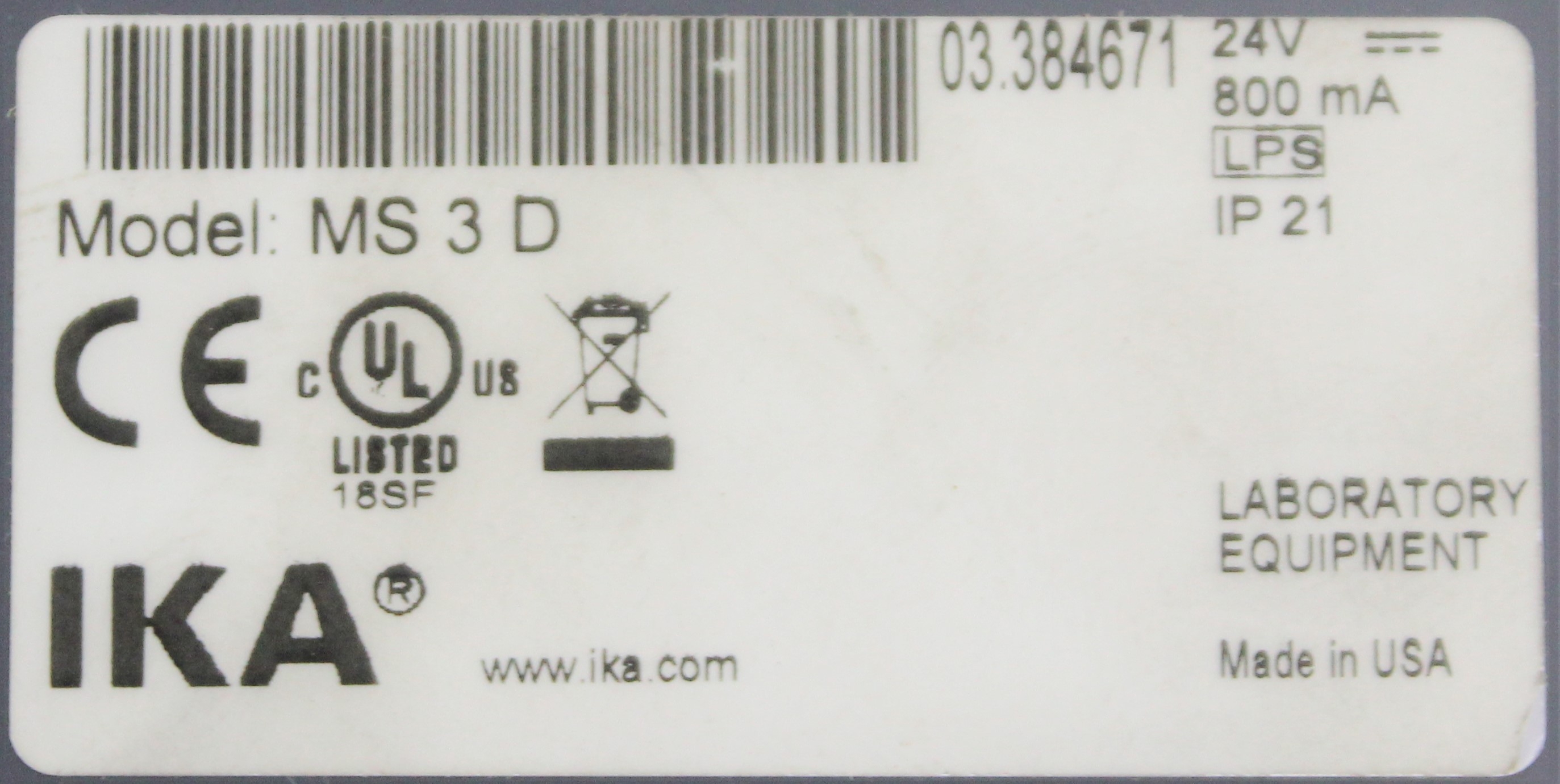 IKA MS3D Vortex Shaker Dual Mode 3000 RPM Timer Touch & Continuous 0.5kg