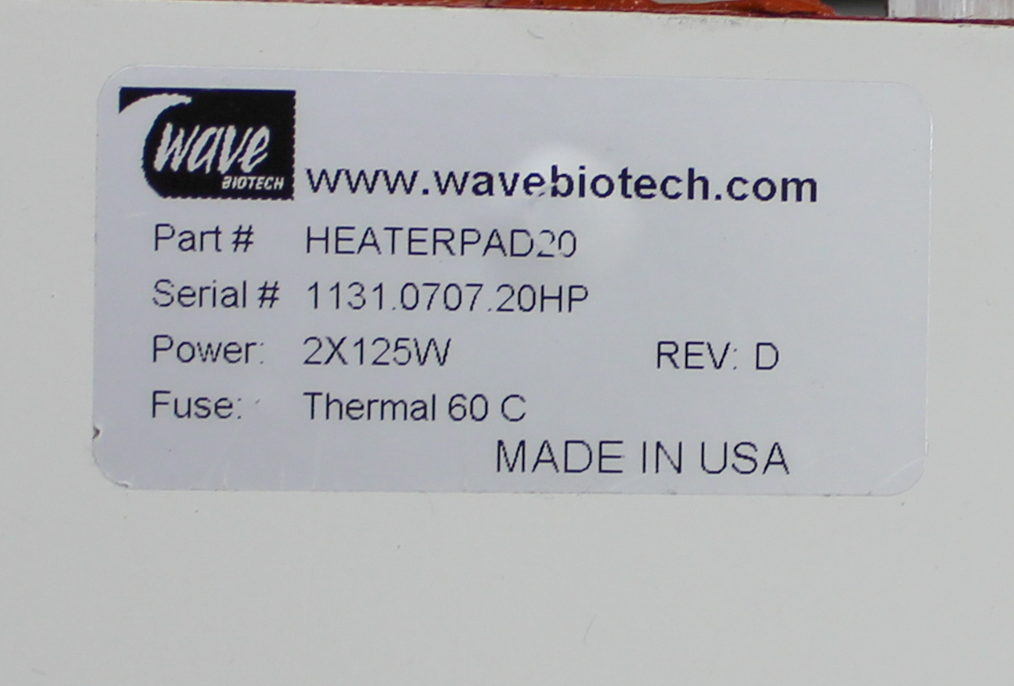 Wave Bioreactor 20/50EH Cell Culture Protein Manufacture Used 50L System