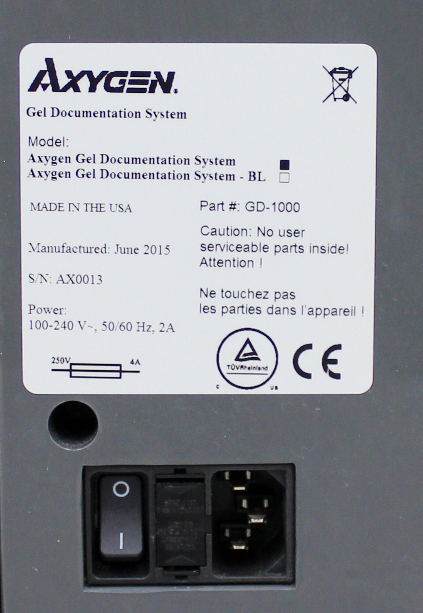 Axygen Axygen Gel Documentation System 5.4MP Camera Dual Wavelength