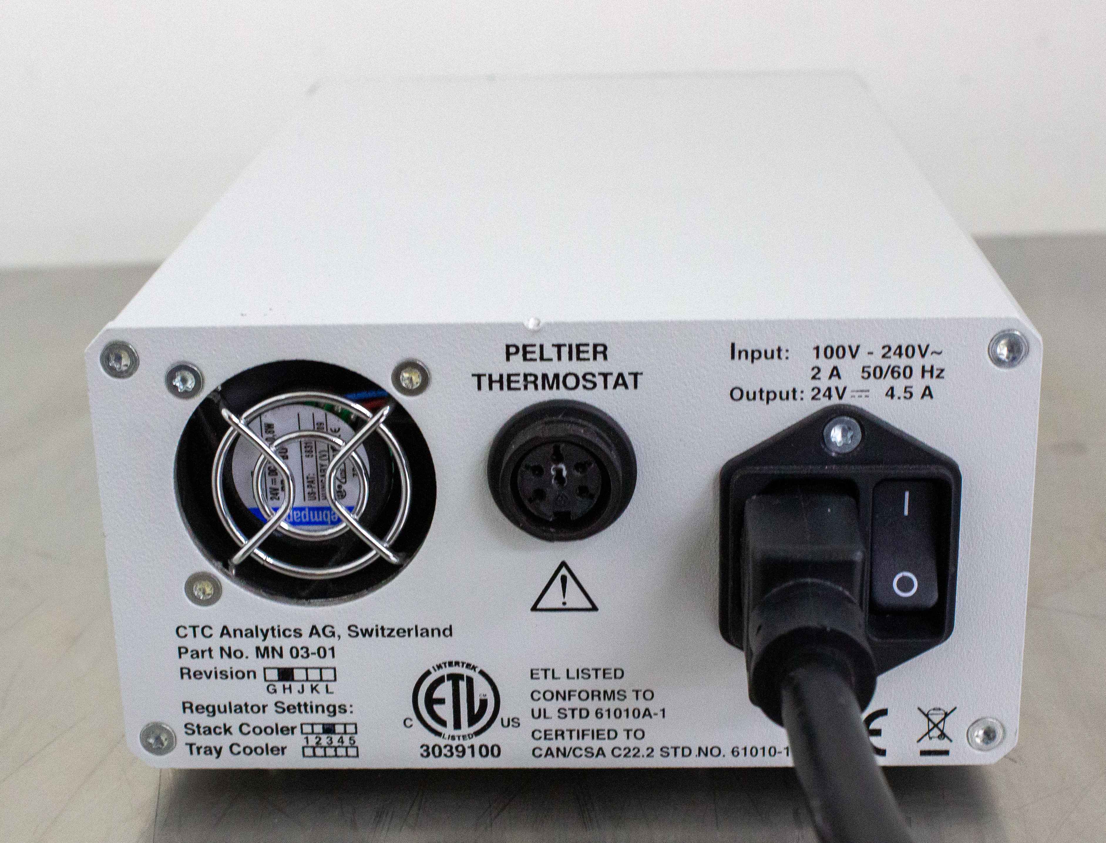 CTC Analytics Peltier Thermostat P/N MN 03-01 for Stack Cooler