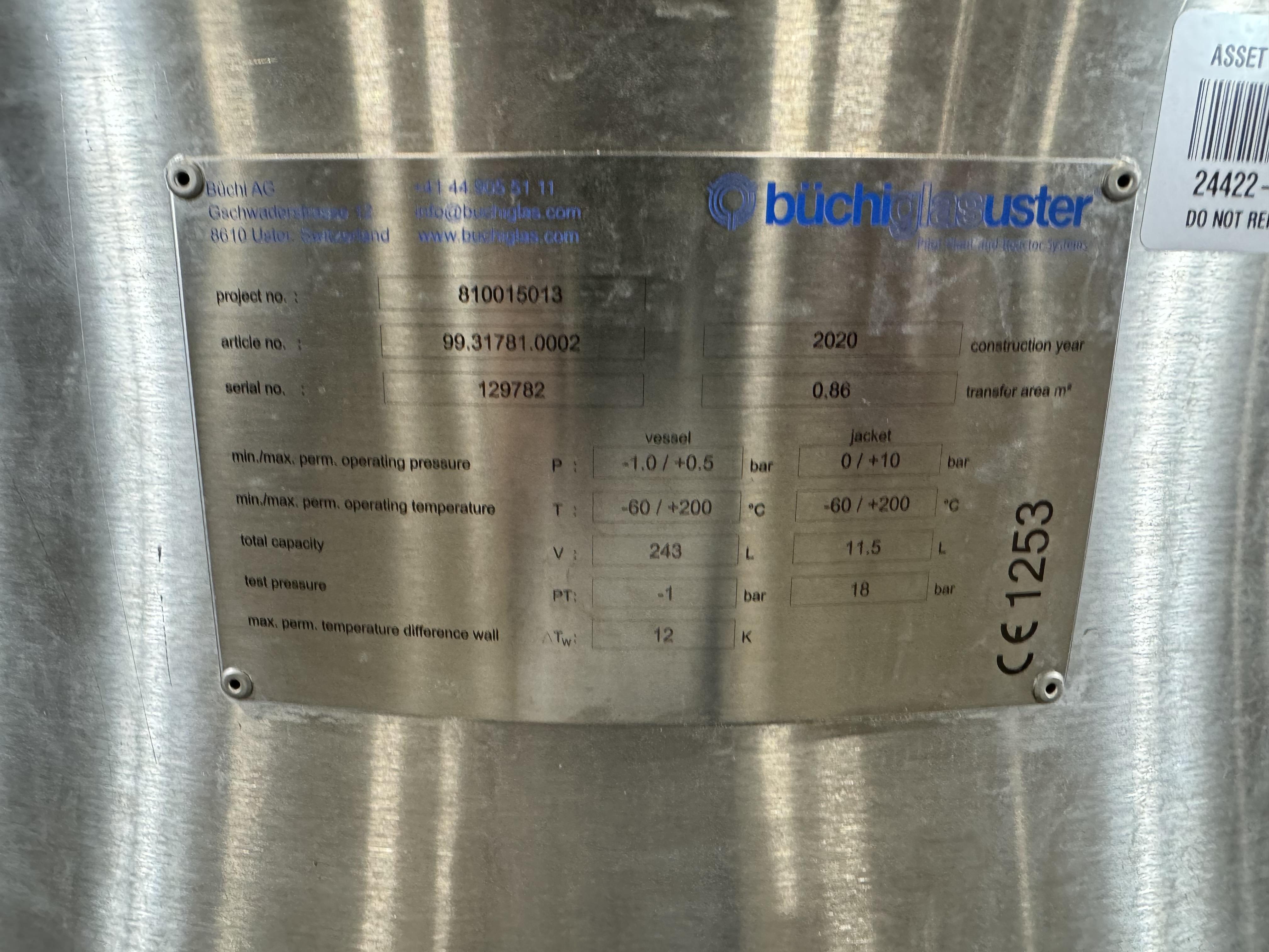 Buchi Custom Pilot Plant Evaporator 243L Temp Control Reactor System -80C 230V