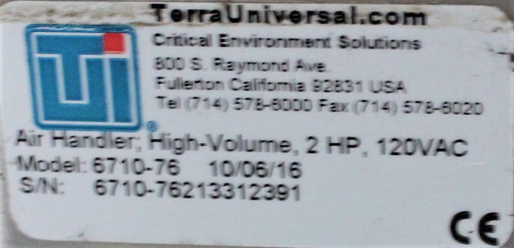 Terra 6710-76 Air Dryer Desiccant System US FDA Approved 50-300 CFM Used