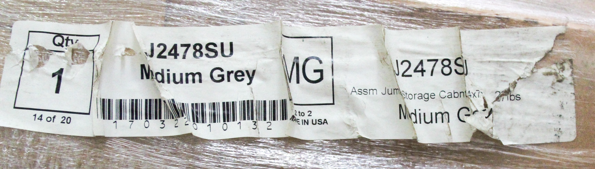 Tennsco J2478SU Cabinet Storage Heavy-Duty Gray 2-Door w/ Lock System