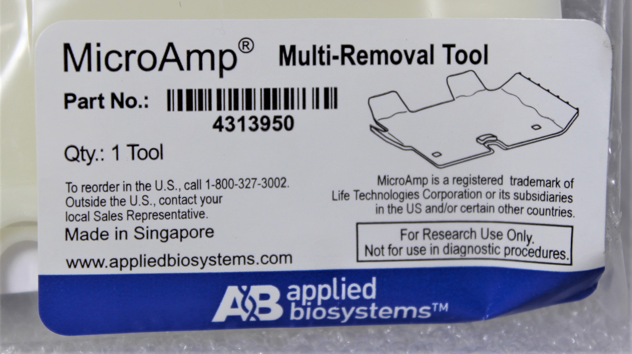 ABI Multi-Removal Tool Accessory for Thermal Cyclers 4313950 Ergonomic Design