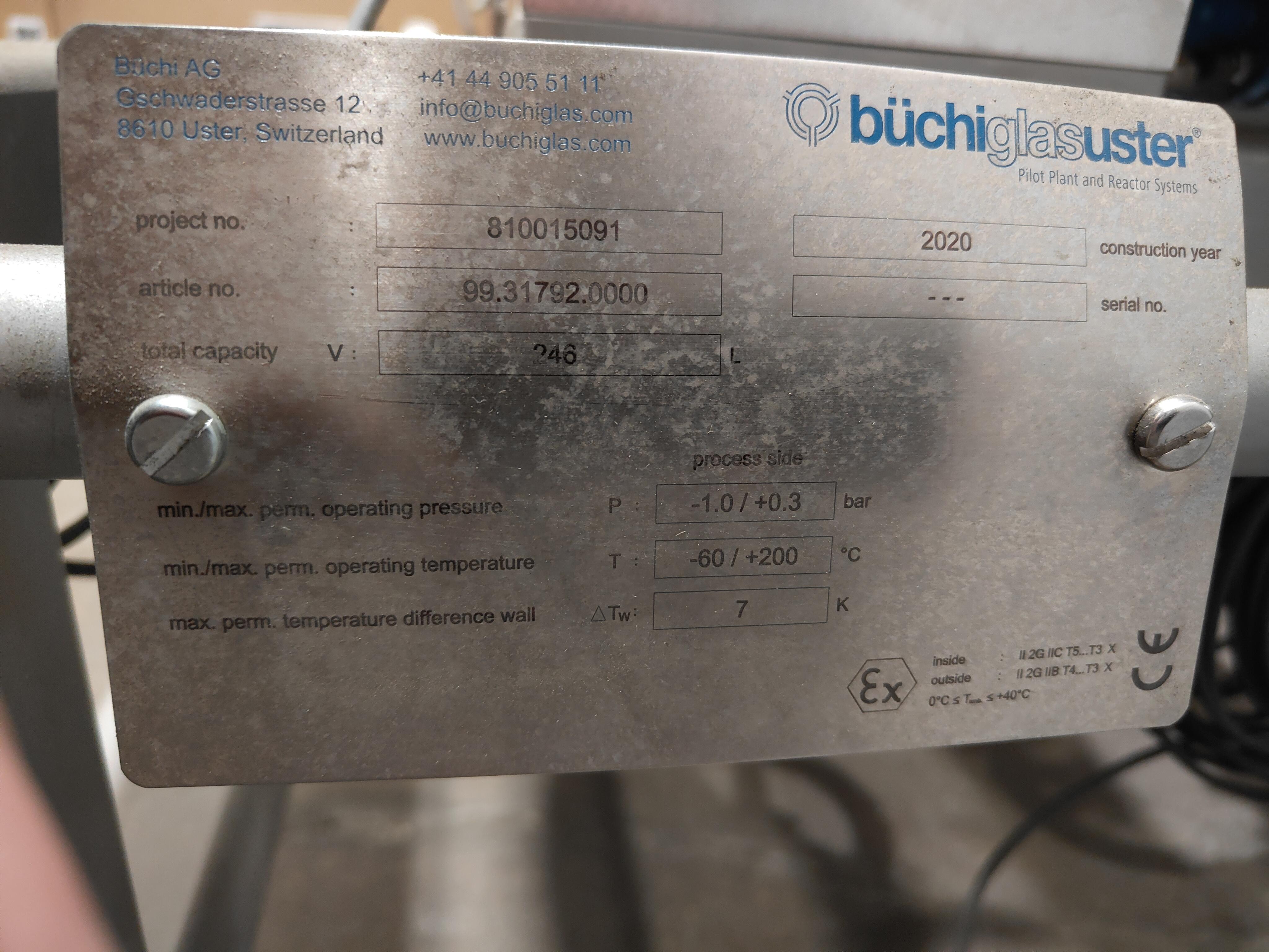 Buchi Custom Pilot Plant Evaporator System -80C 243L Capacity Used