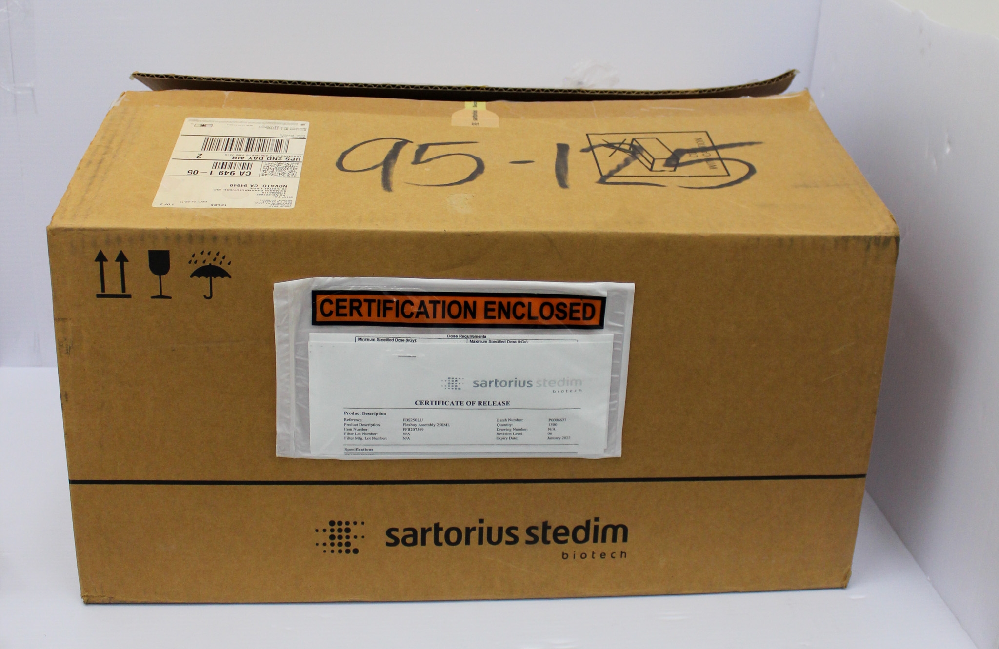 Sartorius Flexboy FBS250LU BioProcessing Bag 250 mL 50 pcs Gamma Sterilized