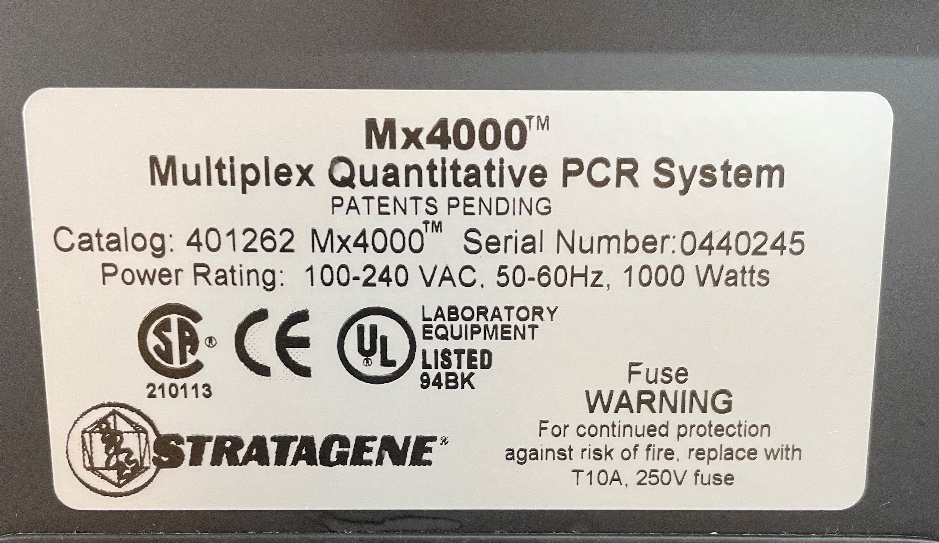 Stratagene MX4000 Multiplex Quantitative PCR System For Parts AS-IS