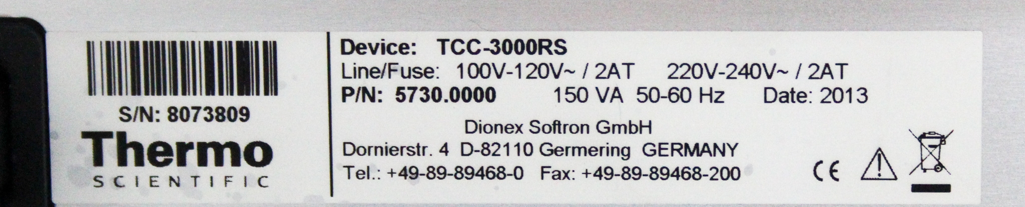 Thermo Dionex UltiMate 3000 Autosampler & Pump System with Column Compartment