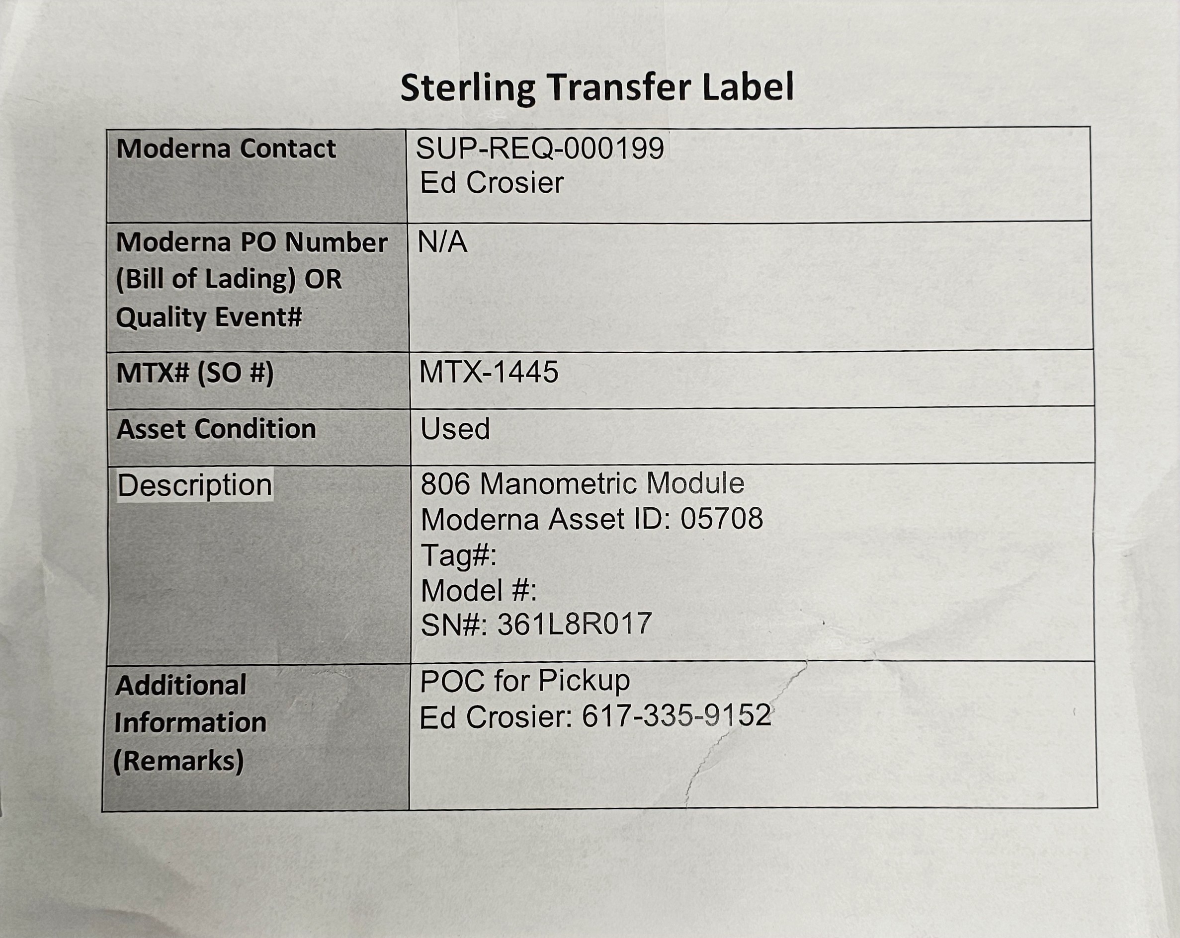 Gilson 806 Manometric Module HPLC Prep Liquid Chromatography Unit