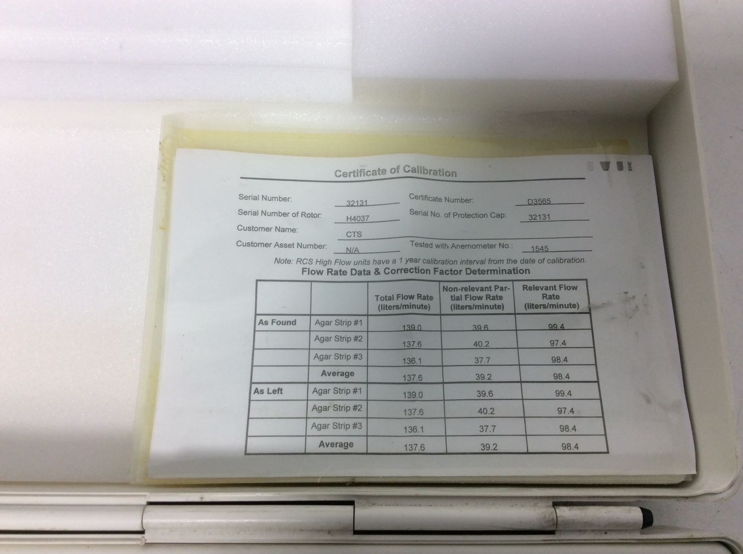 Biotest HYCON Air Sampler RCS High Flow - Salvage for Parts Only