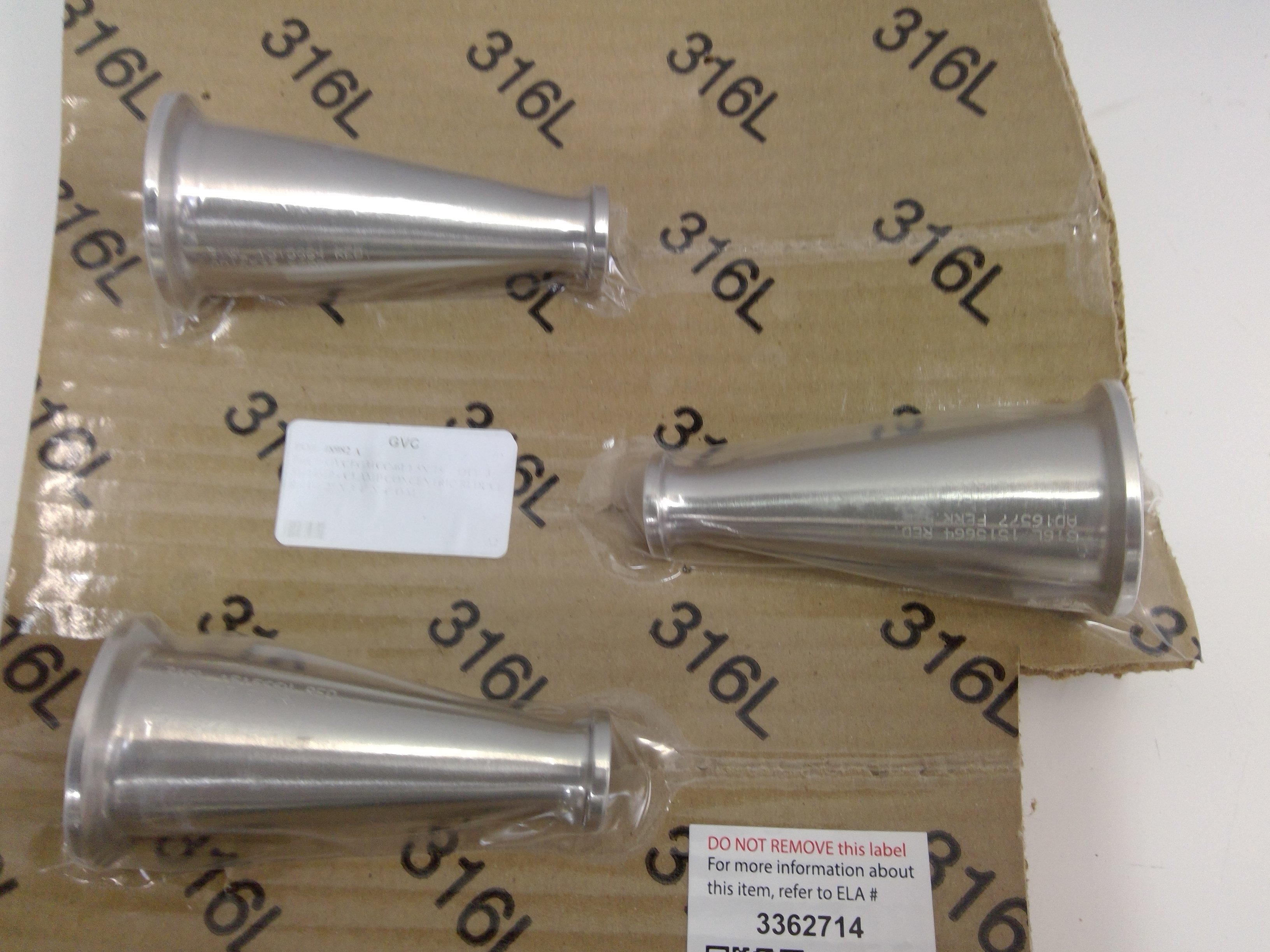 Steel GVCEG31CC-6L1.5x.75 Sanitary Tri-Clamp Fittings 304/316L SS