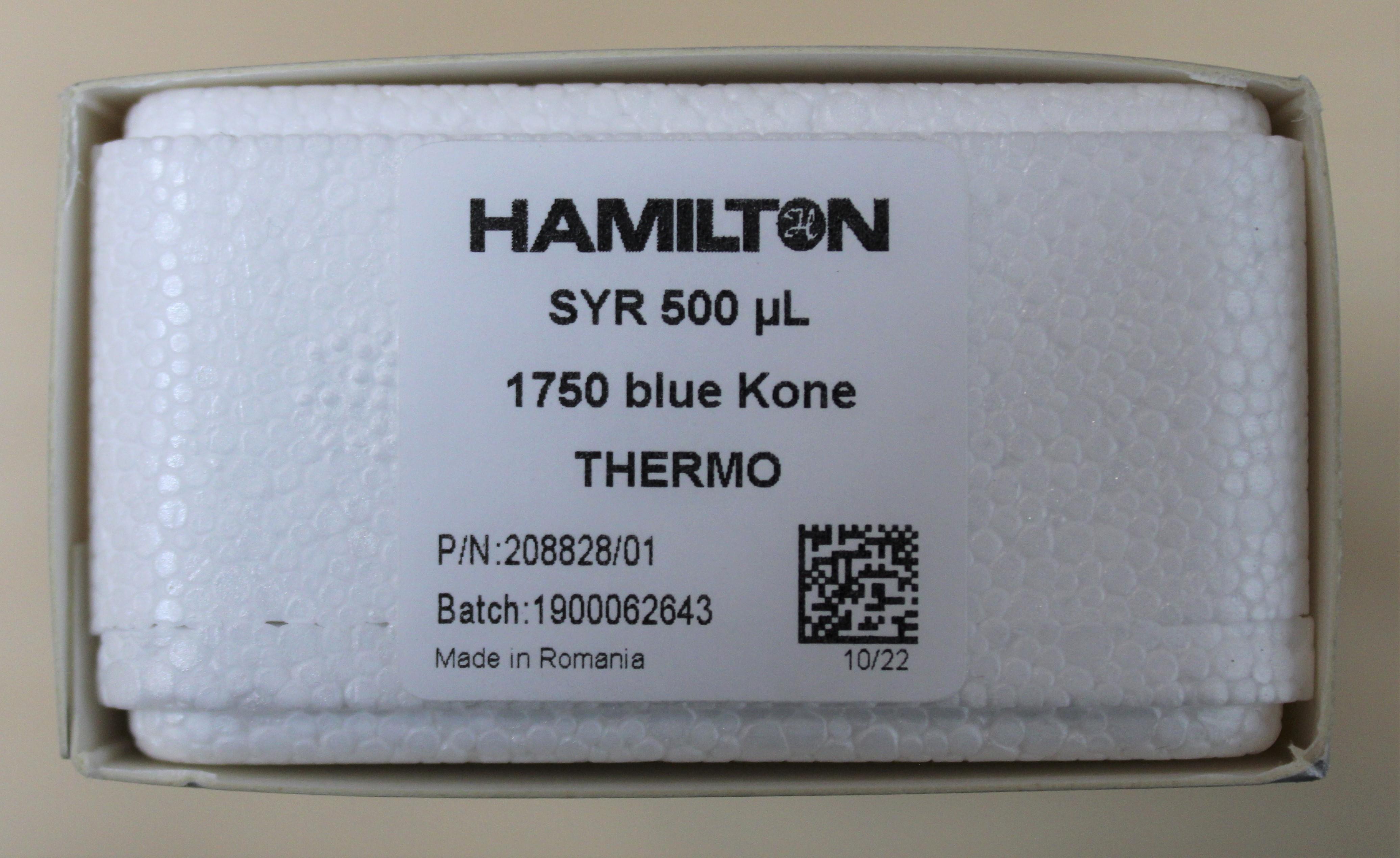Hamilton SYR 500 uL Syringe Model 1750 Analytical Accessory
