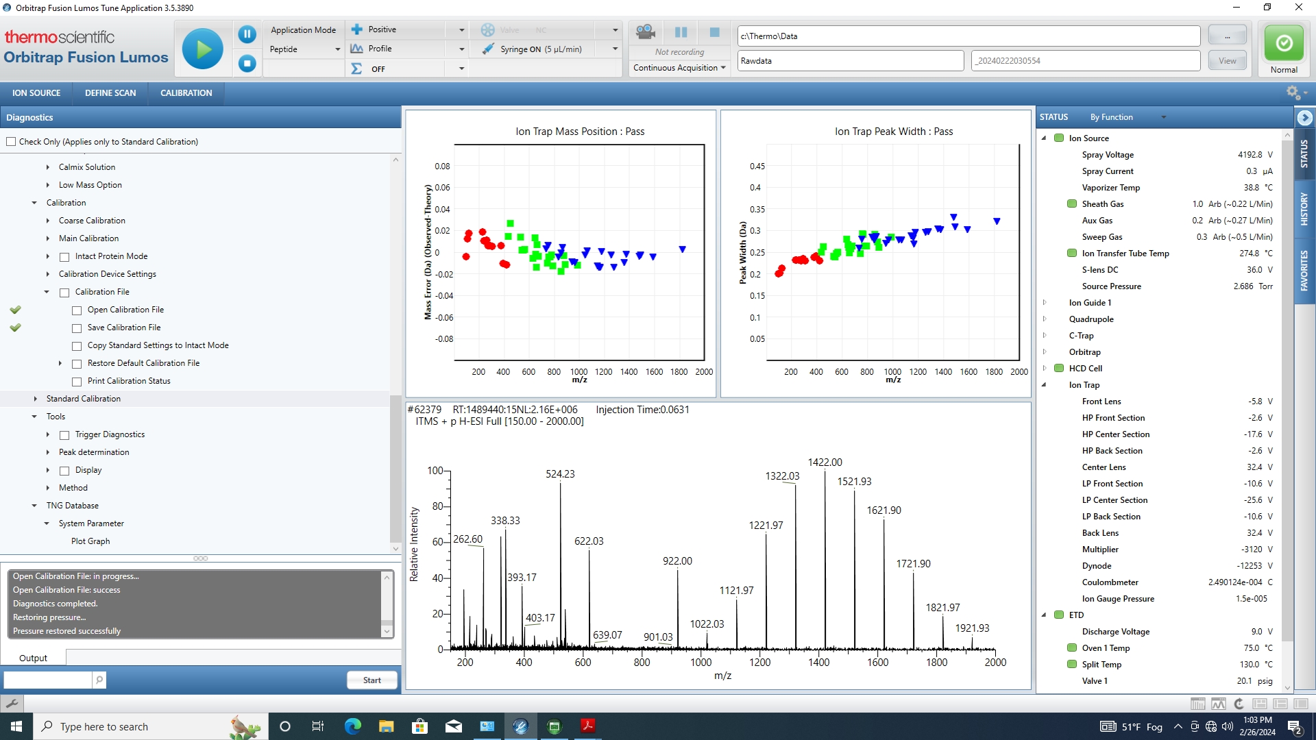 Thermo Orbitrap Fusion Lumos Mass Spec Tribrid High Sensitivity Detection