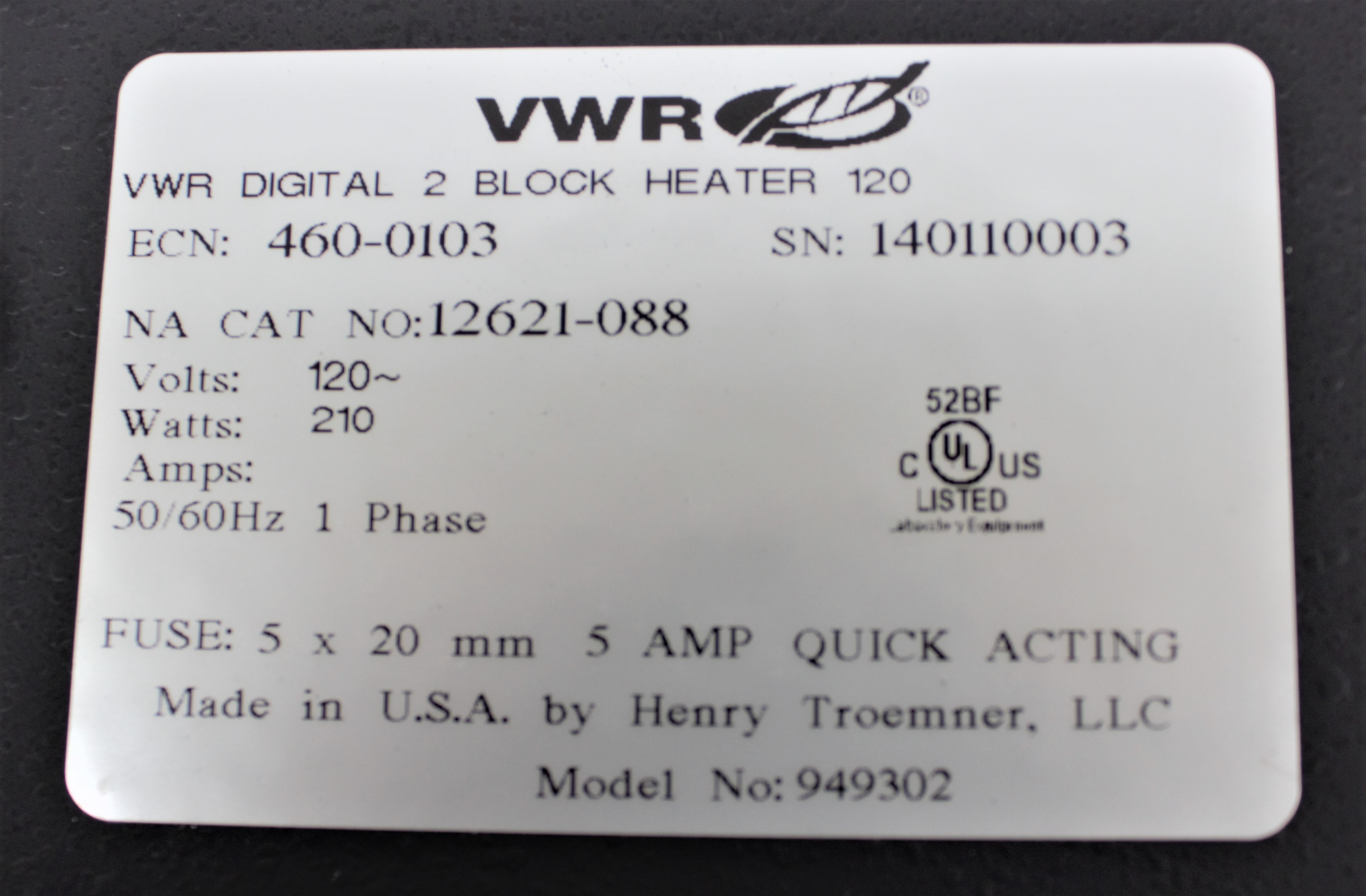 VWR Digital Multi Heat Block 4 Blocks 0.25-50mL Tubes VG Condition