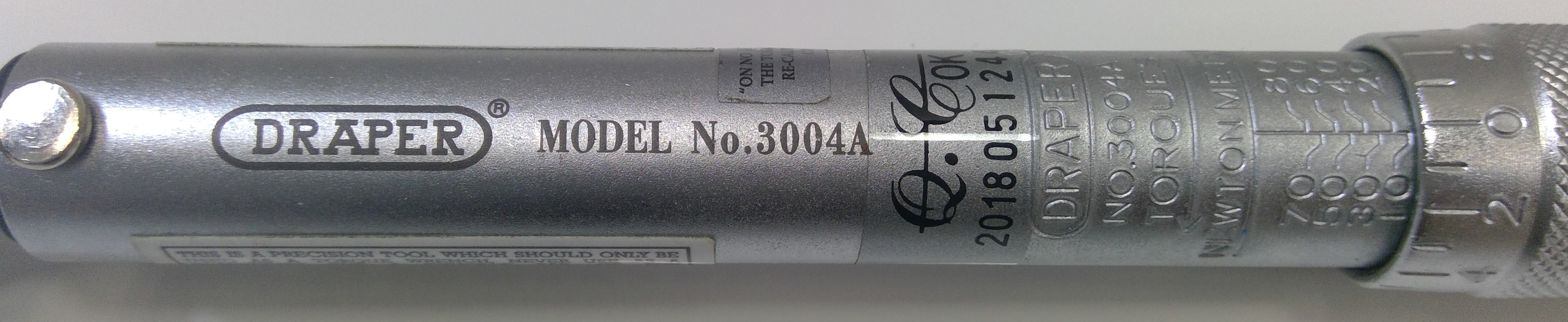 Draper 3004A Torque Wrench 10-80Nm 3/8-Inch Micrometer Sleeve Used