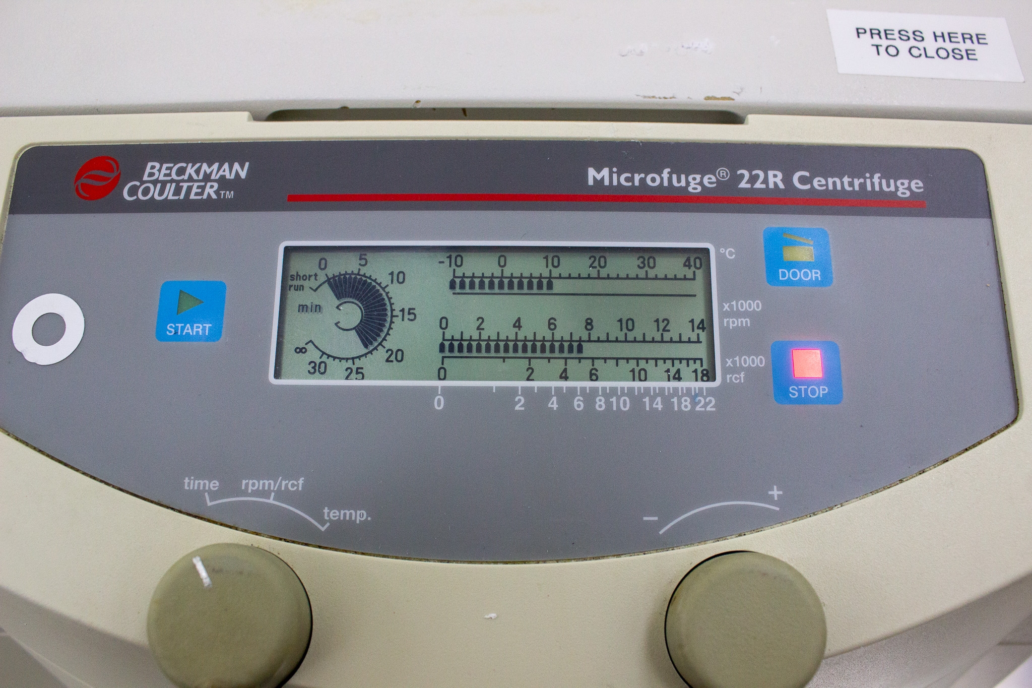 Beckman Coulter Microfuge 22R Benchtop Centrifuge -10 to 40C 14000RPM